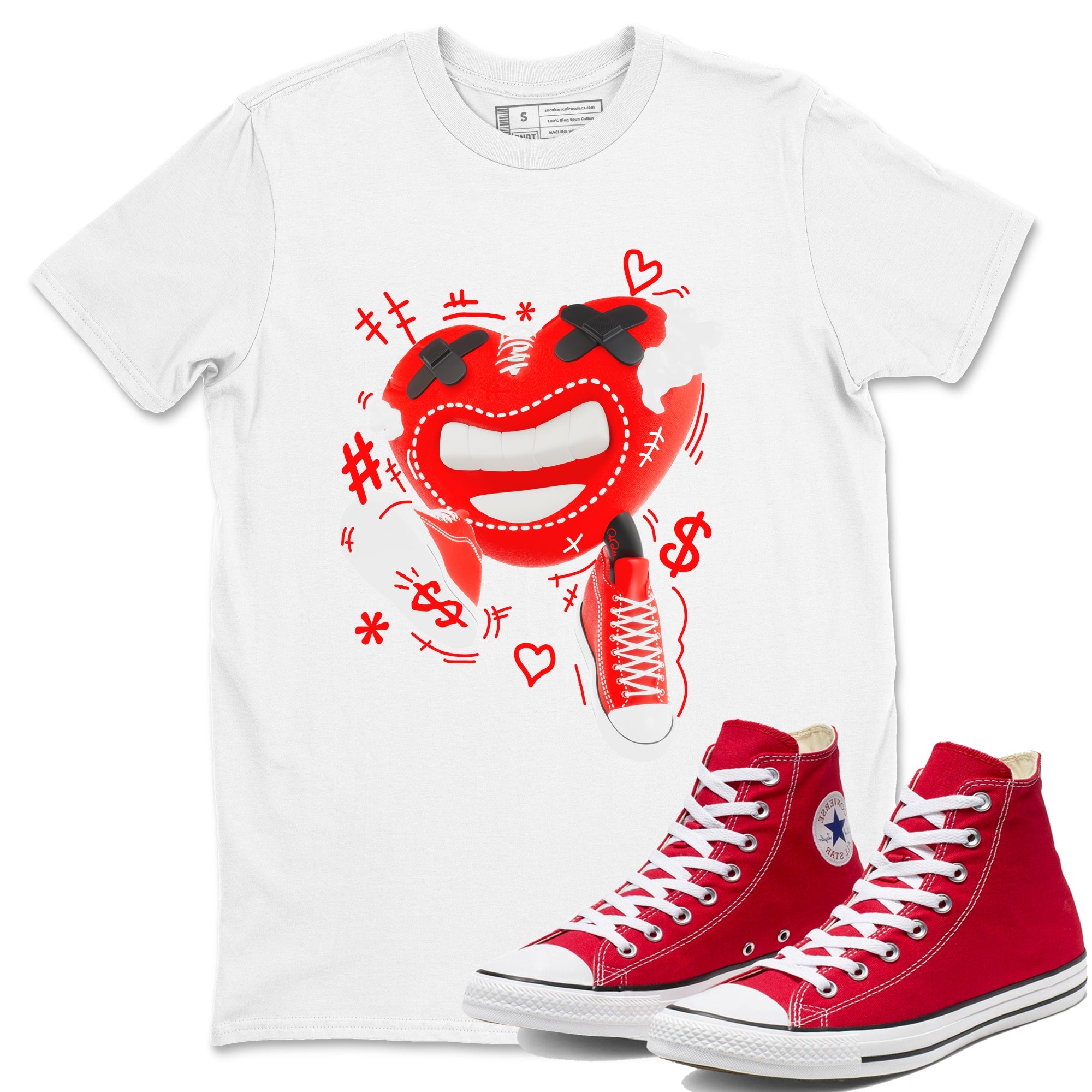 Converse High Top Red shirt to match sneakers Walk In Love sneaker tees Shoes Match Converse High Top Red Drip Gear Zone Sneaker Tee Unisex White 1 T-Shirt