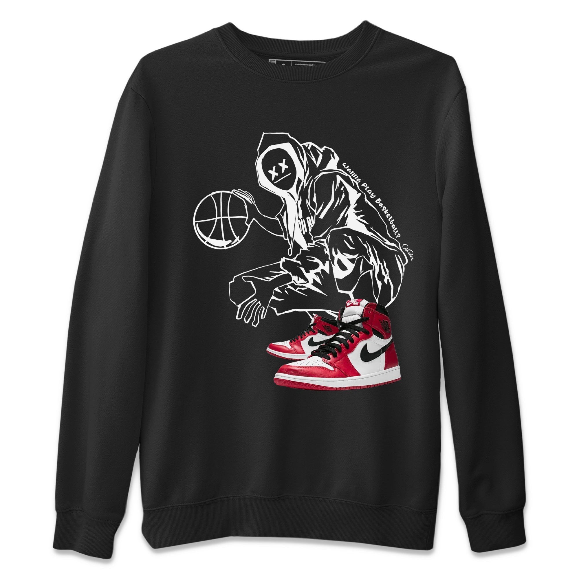 Air Jordan 1 Chicago shirt to match jordans Wanna Play Basketball Streetwear Sneaker Shirt AJ1 Cicago Drip Gear Zone Sneaker Matching Clothing Unisex Black 2 T-Shirt
