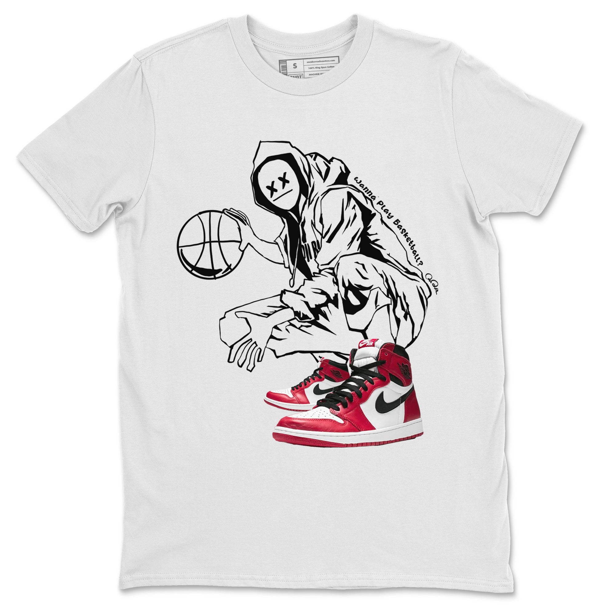 Air Jordan 1 Chicago shirt to match jordans Wanna Play Basketball Streetwear Sneaker Shirt AJ1 Cicago Drip Gear Zone Sneaker Matching Clothing Unisex White 2 T-Shirt
