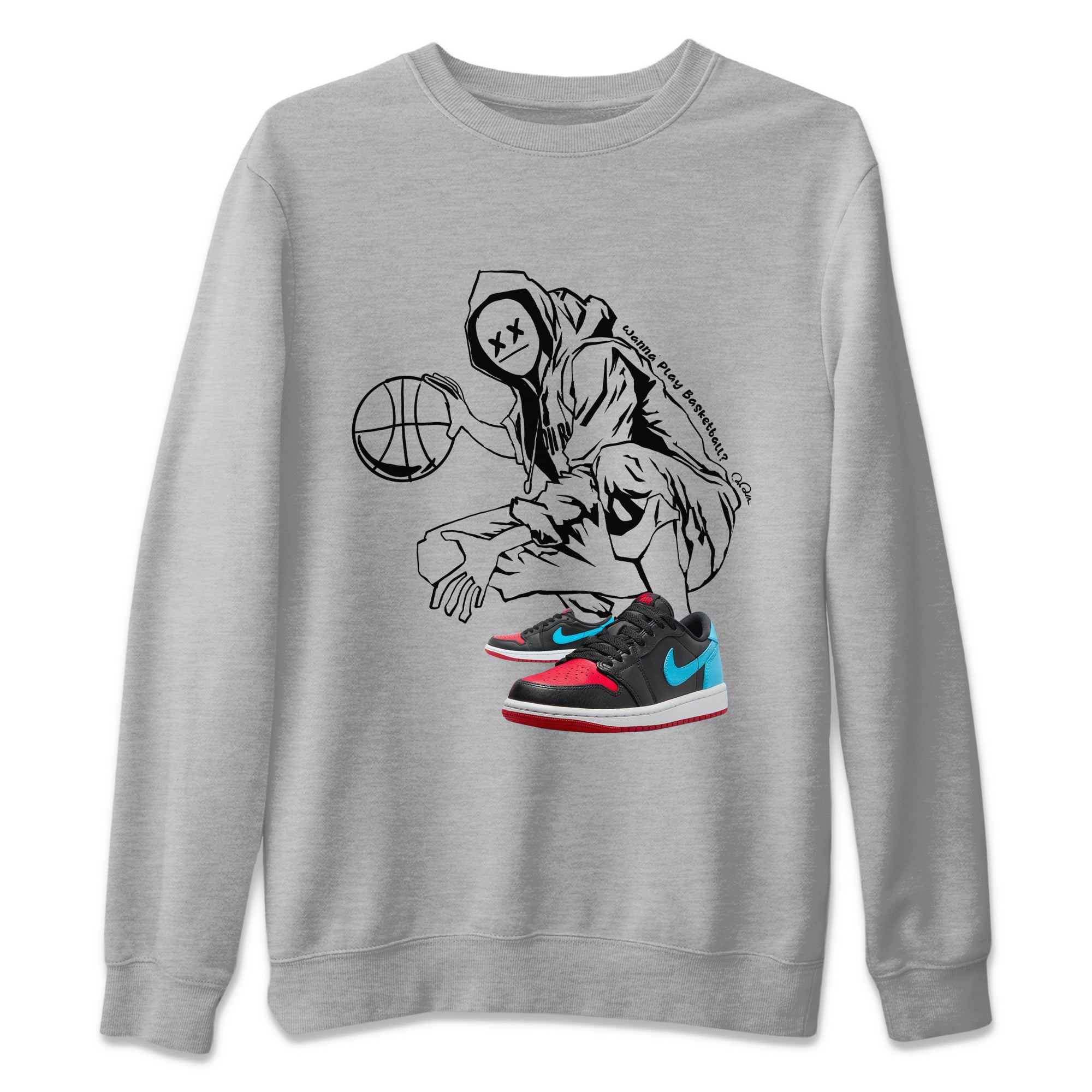 Air Jordan 1 UNC to Chicago shirt to match jordans Wanna Play Basketball Streetwear Sneaker Shirt AJ1 UNC to Chicago Drip Gear Zone Sneaker Matching Clothing Unisex Heather Grey 2 T-Shirt