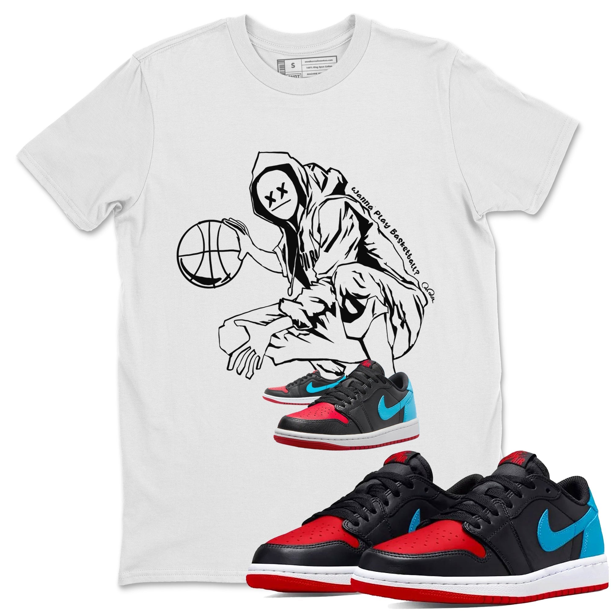 Air Jordan 1 UNC to Chicago shirt to match jordans Wanna Play Basketball Streetwear Sneaker Shirt AJ1 UNC to Chicago Drip Gear Zone Sneaker Matching Clothing Unisex White 1 T-Shirt