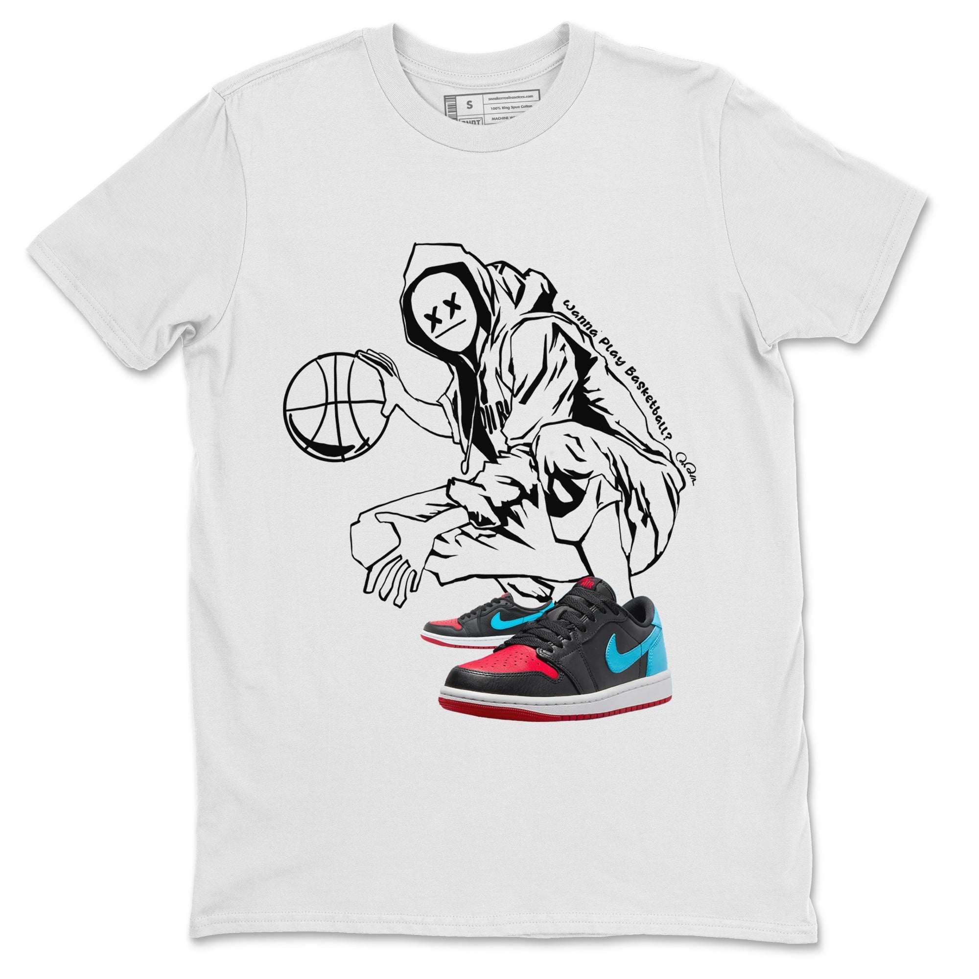 Air Jordan 1 UNC to Chicago shirt to match jordans Wanna Play Basketball Streetwear Sneaker Shirt AJ1 UNC to Chicago Drip Gear Zone Sneaker Matching Clothing Unisex White 2 T-Shirt
