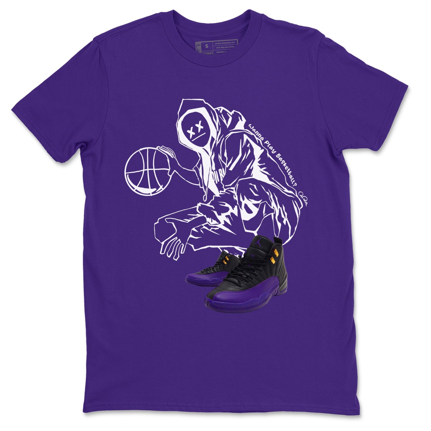 Air Jordan 12 Field Purple shirt to match jordans Wanna Play Basketball Streetwear Sneaker Shirt AJ12 Field Purple Drip Gear Zone Sneaker Matching Clothing Unisex Purple 2 T-Shirt