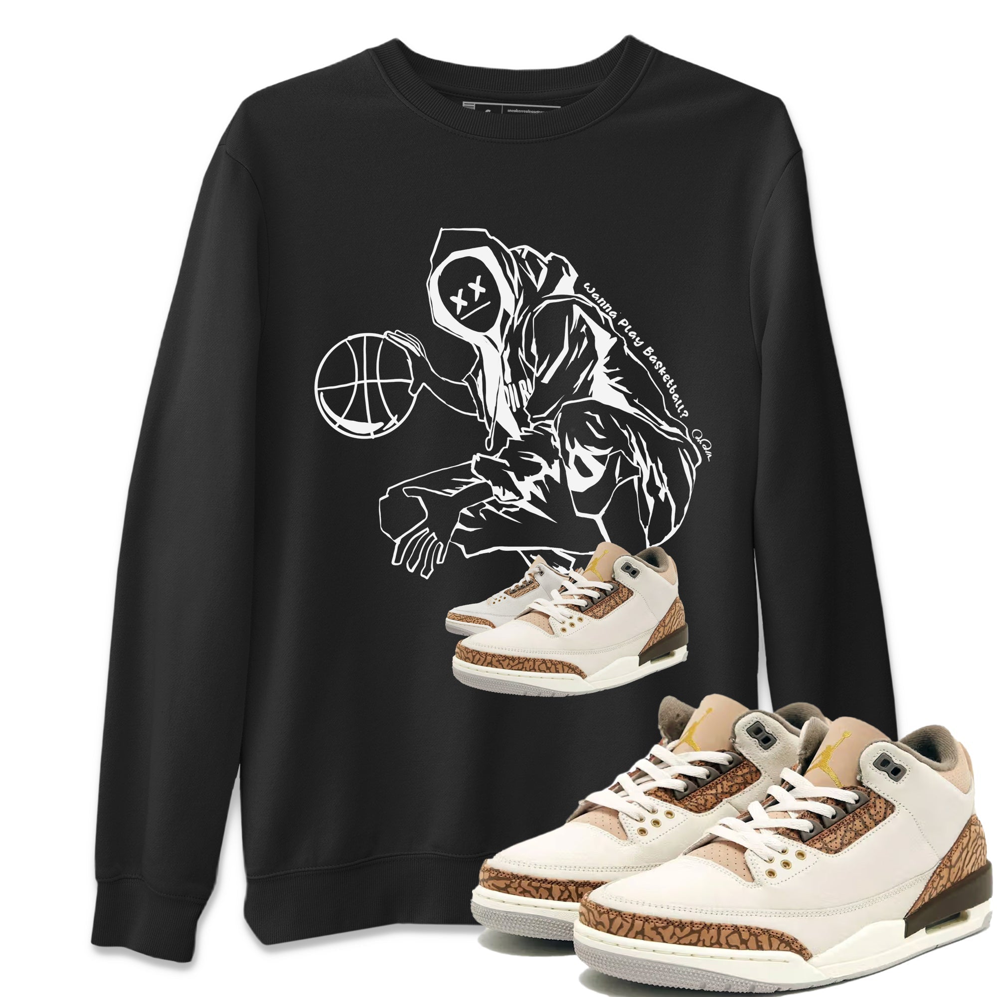 Air Jordan 3 Palomino shirt to match jordans Wanna Play Basketball Streetwear Sneaker Shirt AJ3 Palomino Drip Gear Zone Sneaker Matching Clothing Unisex Black 1 T-Shirt