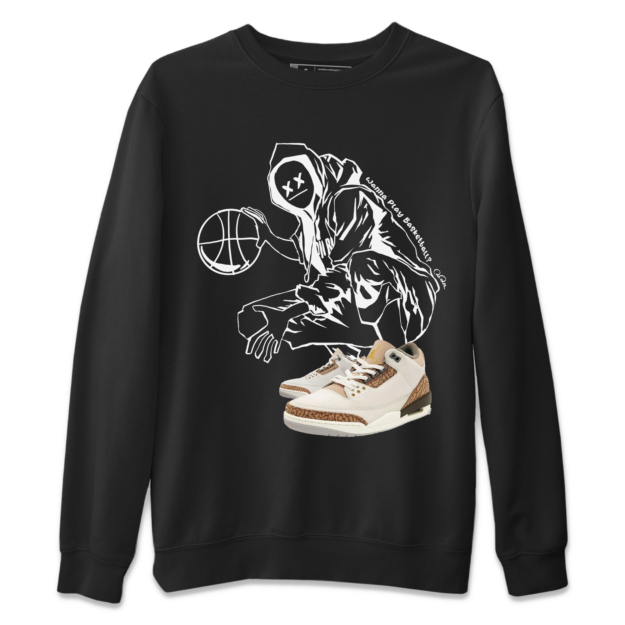 Air Jordan 3 Palomino shirt to match jordans Wanna Play Basketball Streetwear Sneaker Shirt AJ3 Palomino Drip Gear Zone Sneaker Matching Clothing Unisex Black 2 T-Shirt