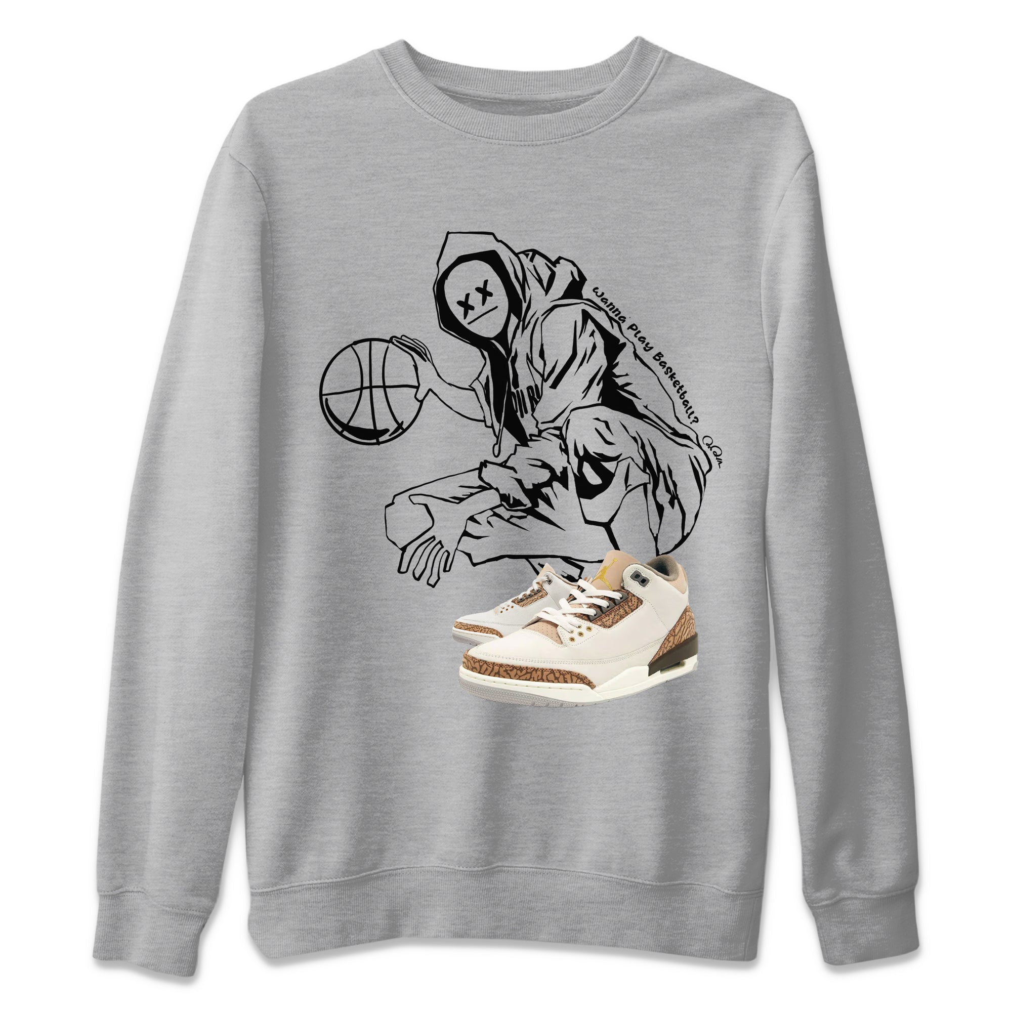 Air Jordan 3 Palomino shirt to match jordans Wanna Play Basketball Streetwear Sneaker Shirt AJ3 Palomino Drip Gear Zone Sneaker Matching Clothing Unisex Heather Grey 2 T-Shirt