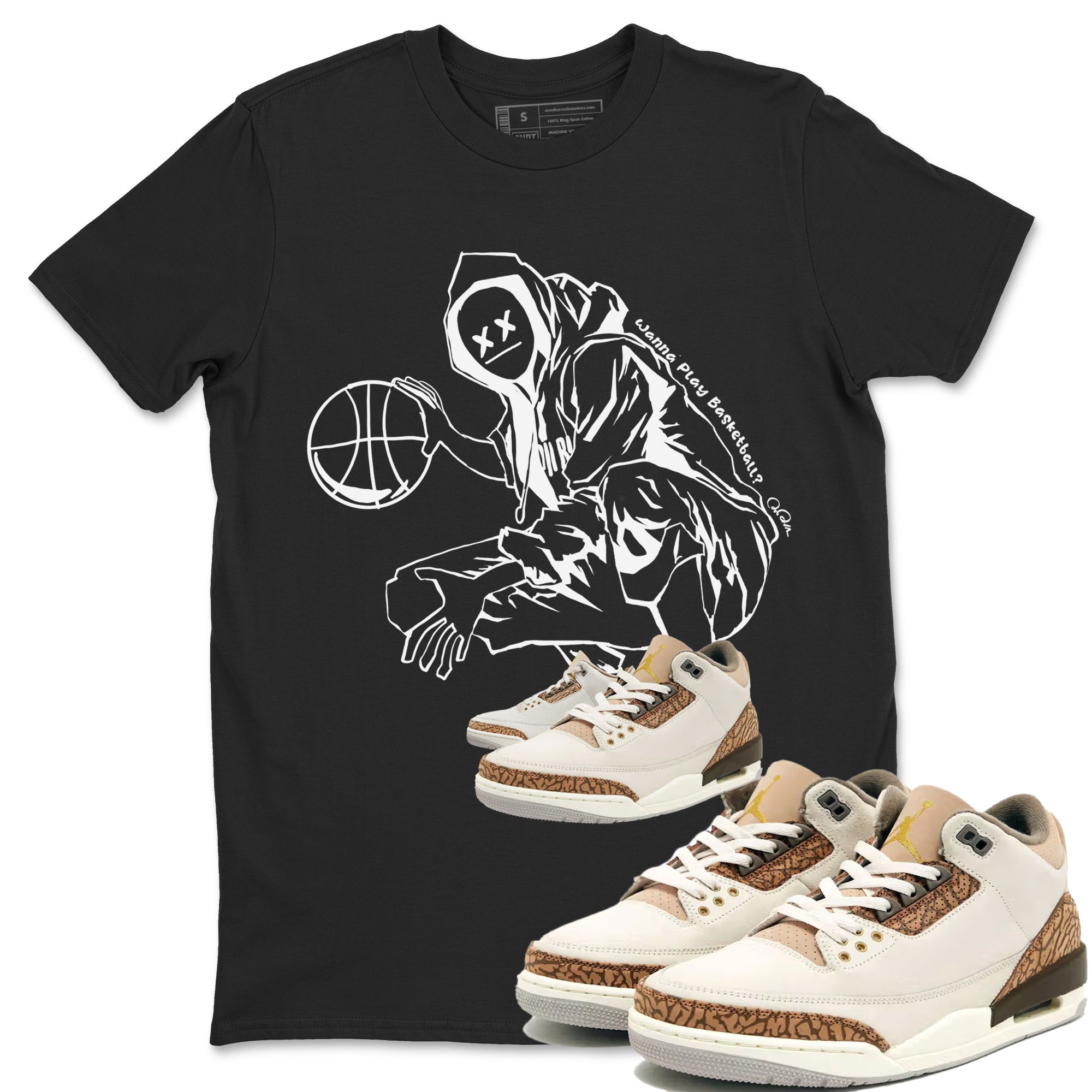 Air Jordan 3 Palomino shirt to match jordans Wanna Play Basketball Streetwear Sneaker Shirt AJ3 Palomino Drip Gear Zone Sneaker Matching Clothing Unisex Black 1 T-Shirt