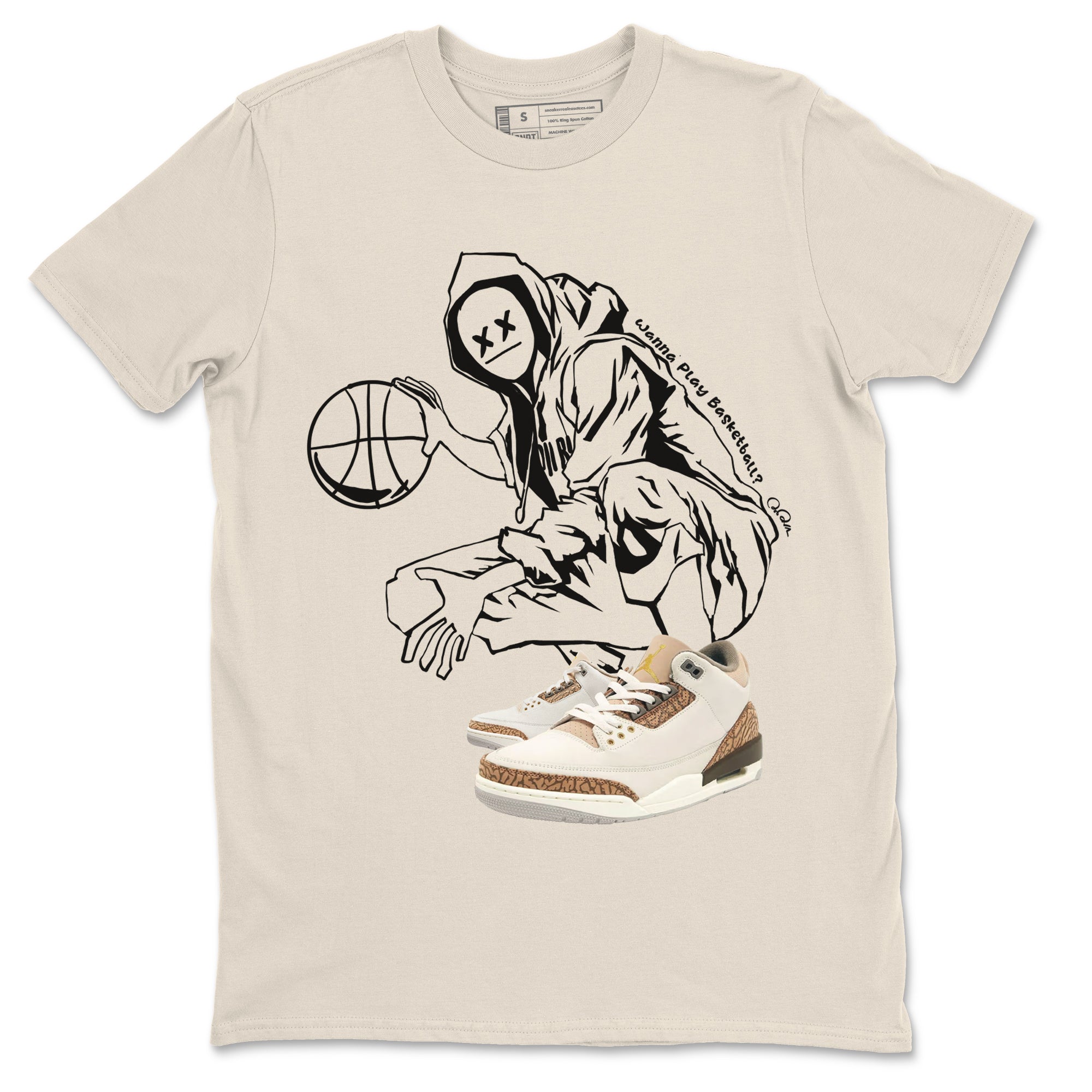 Air Jordan 3 Palomino shirt to match jordans Wanna Play Basketball Streetwear Sneaker Shirt AJ3 Palomino Drip Gear Zone Sneaker Matching Clothing Unisex Natural 2 T-Shirt