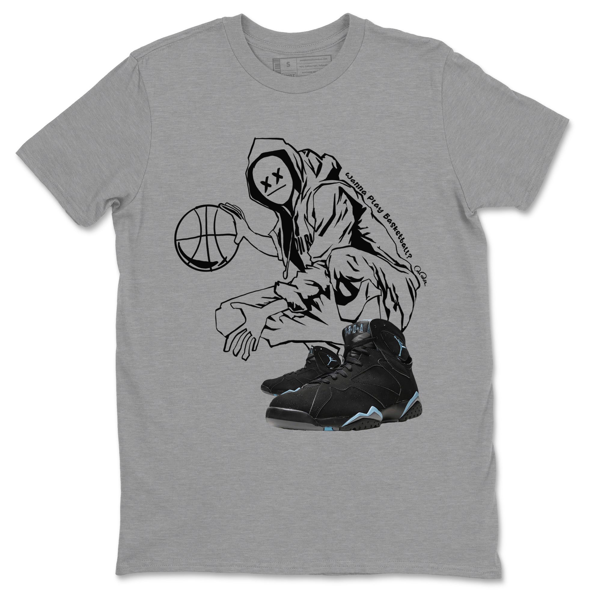 Air Jordan 7 Chambray shirt to match jordans Wanna Play Basketball Streetwear Sneaker Shirt AJ7 Chambray Drip Gear Zone Sneaker Matching Clothing Unisex Heather Grey 2 T-Shirt