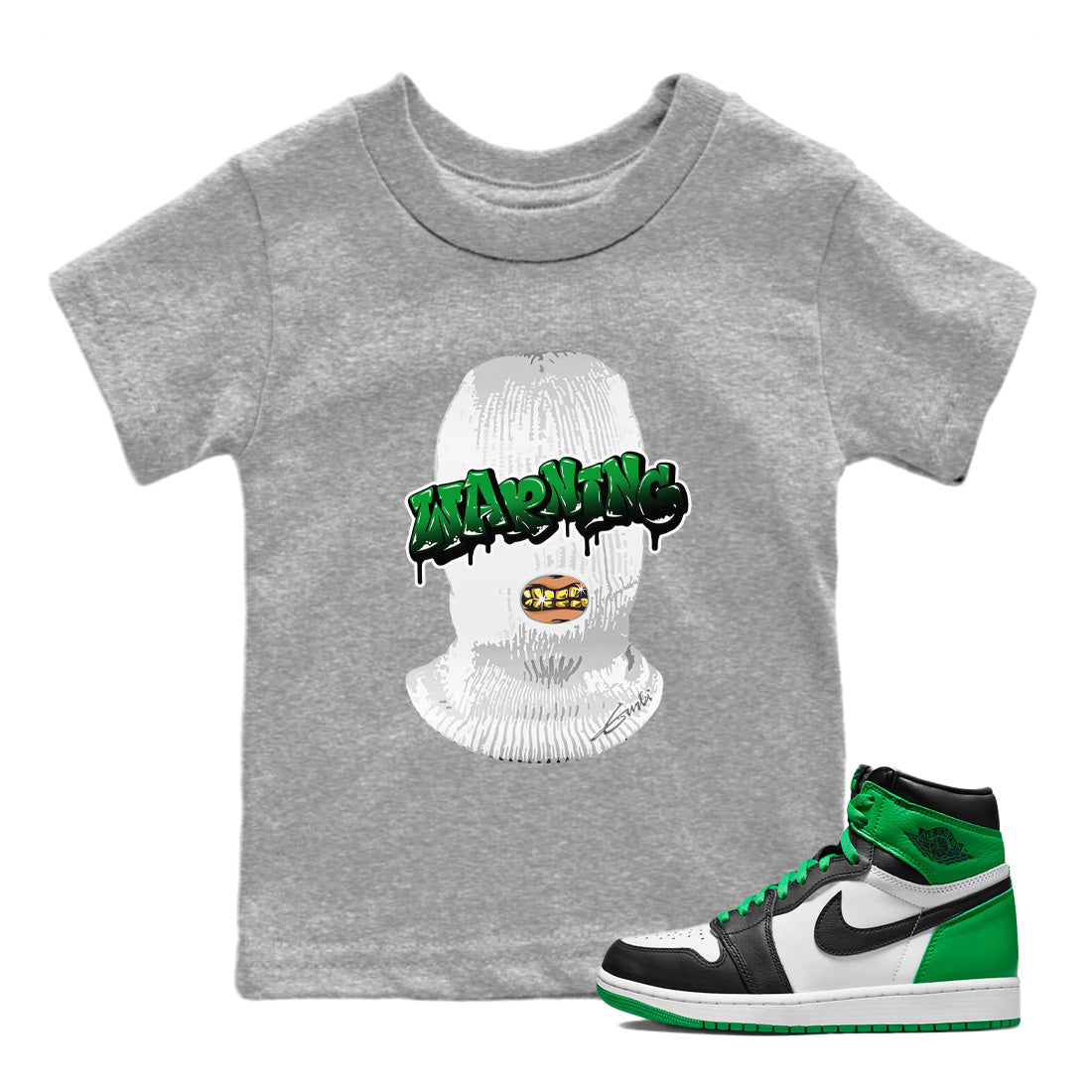 Air Jordan 1 Celtics Warning Baby and Kids Streetwear Sneaker Shirt Air Jordan 1 Retro Celtics Kids Streetwear Sneaker Shirt Size Chart