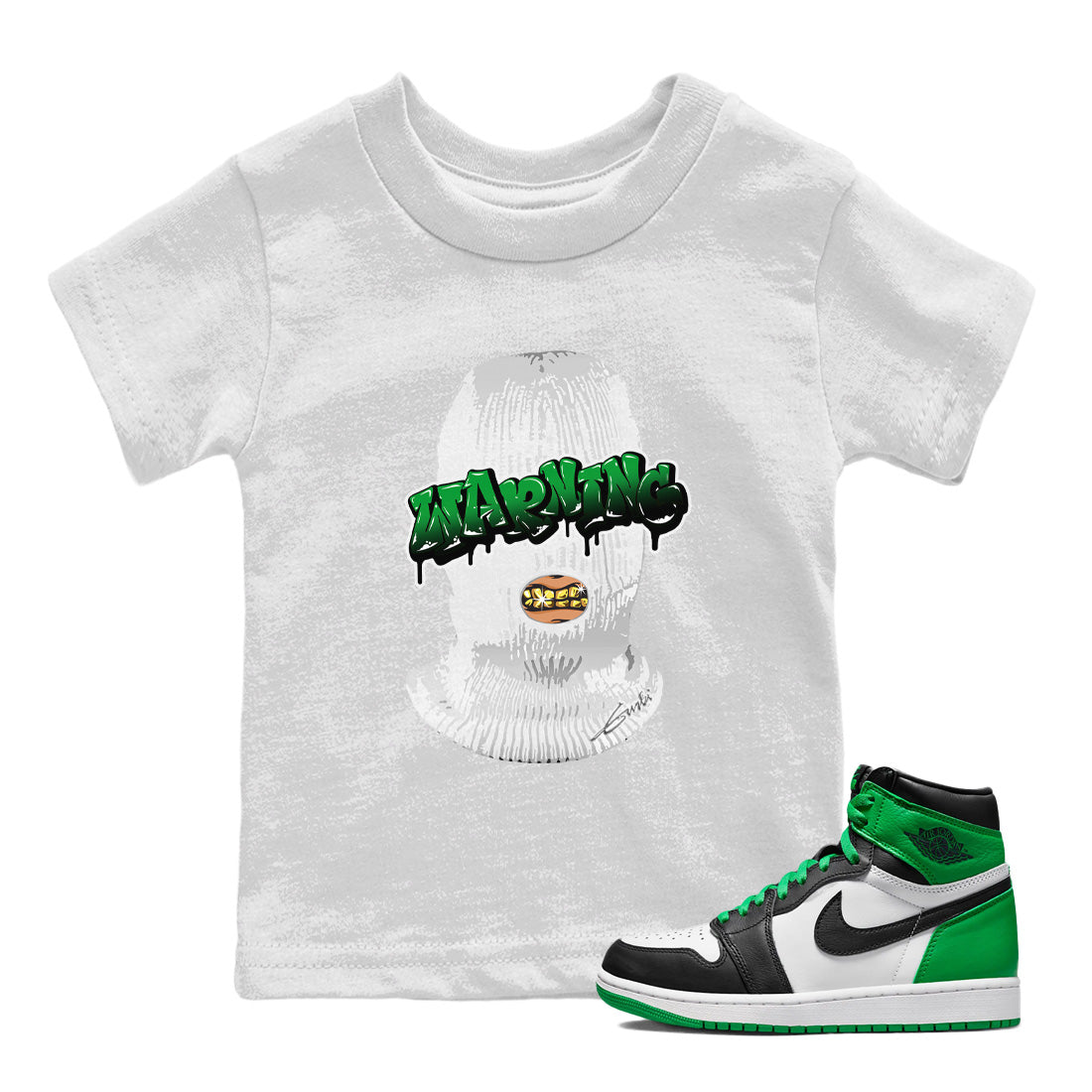 Air Jordan 1 Celtics Sneaker Match Tees Warning Streetwear Sneaker Shirt Air Jordan 1 Retro Celtics Sneaker Release Tees Kids Shirts White 1