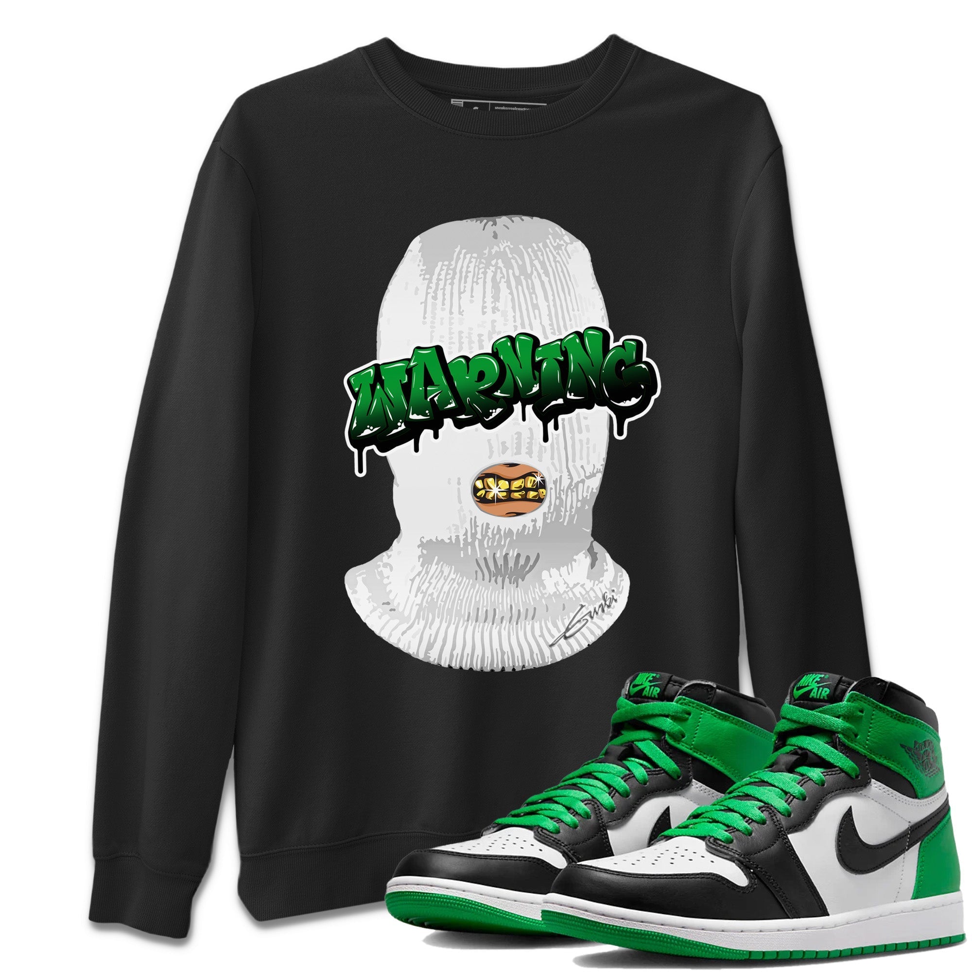 Air Jordan 1 Celtics Warning Crew Neck Streetwear Sneaker Shirt Air Jordan 1 Retro Celtics Sneaker T-Shirts Washing and Care Tip