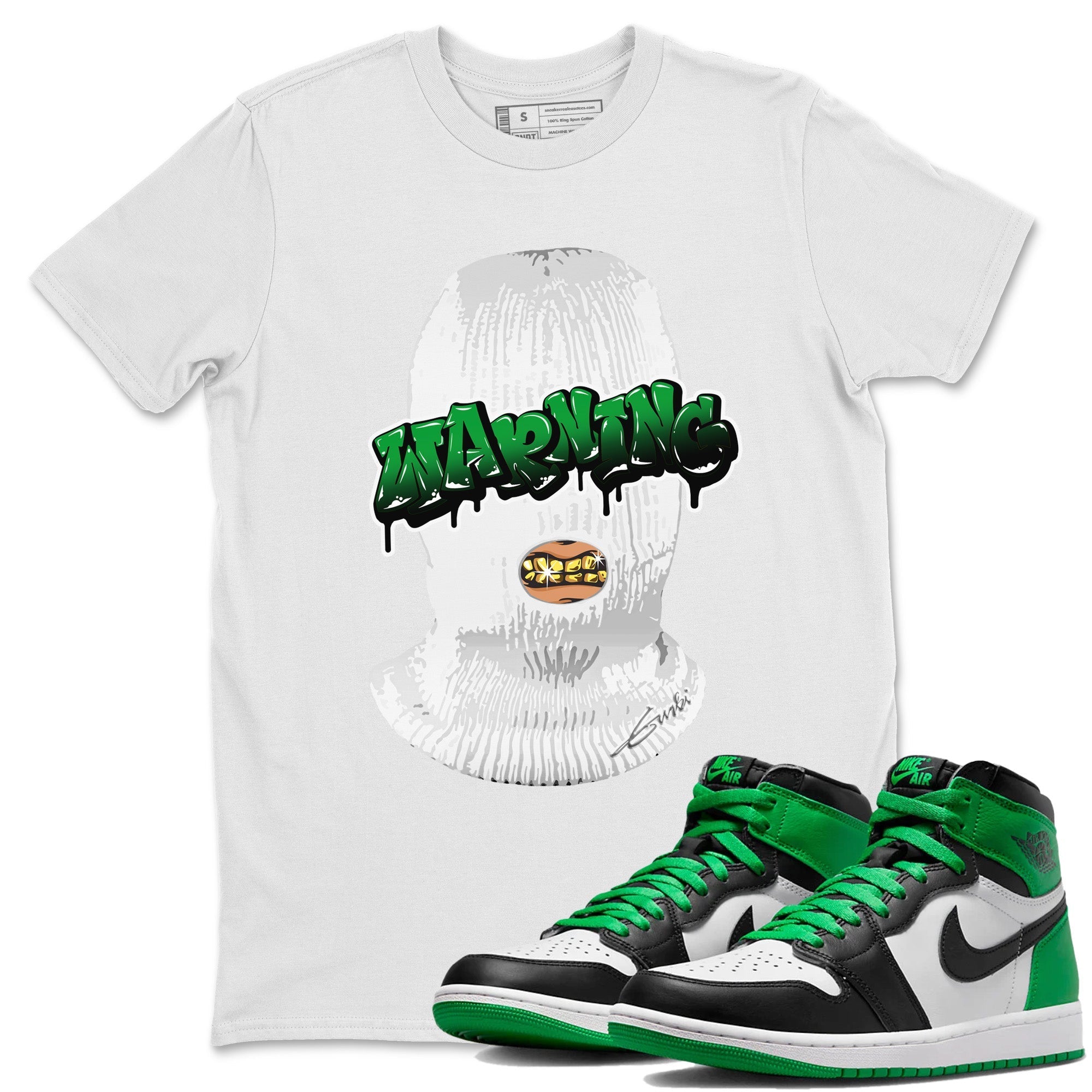 Air Jordan 1 Celtics Sneaker Match Tees Warning Streetwear Sneaker Shirt Air Jordan 1 Retro Celtics Sneaker Release Tees Unisex Shirts White 1