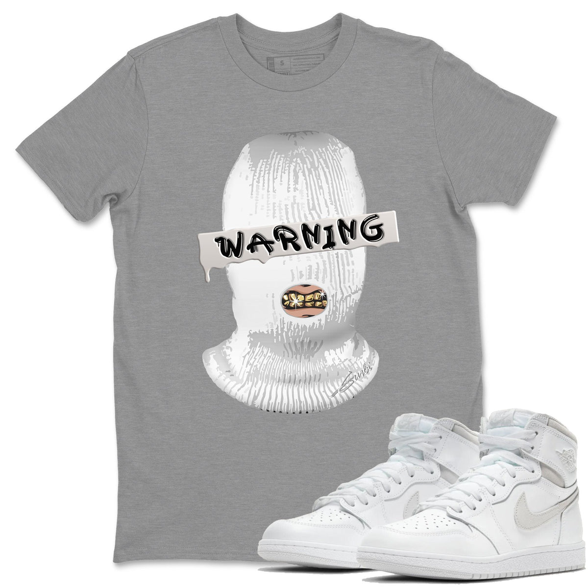 Jordan 1 Neutral Grey Shirt To Match Jordans Warning Sneaker Tees Jordan 1 Neutral Grey Drip Gear Zone Sneaker Matching Clothing Unisex Shirts