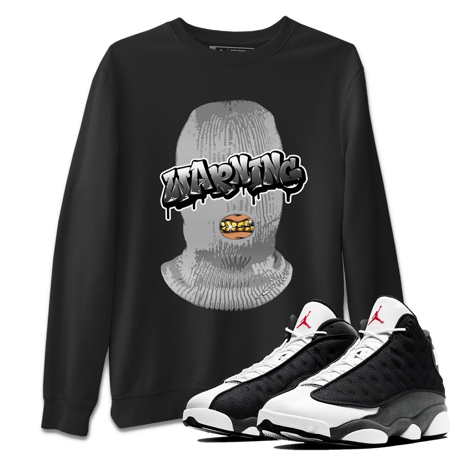 Air Jordan 13 Black Flint Sneaker Match Tees Warning Streetwear Sneaker Shirt Air Jordan 13 Black Flint Sneaker Release Tees Unisex Shirts Black 1