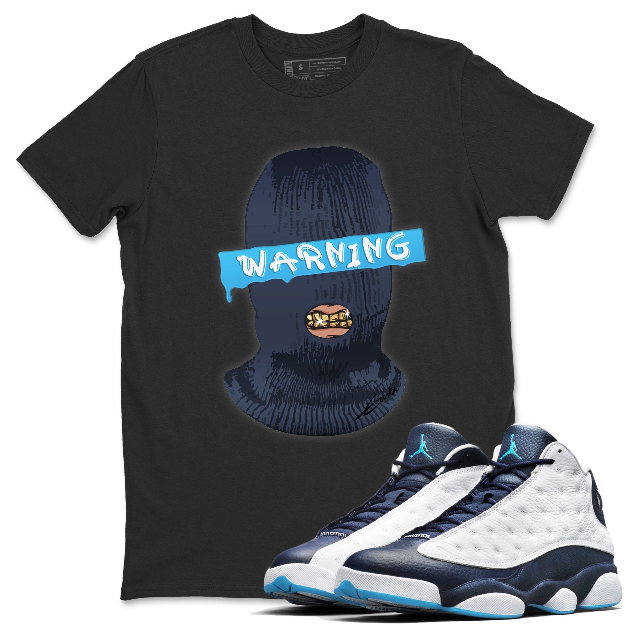 Jordan 13 Obsidian Shirt To Match Jordans Warning Sneaker Tees Jordan 13 Obsidian Drip Gear Zone Sneaker Matching Clothing Unisex Shirts
