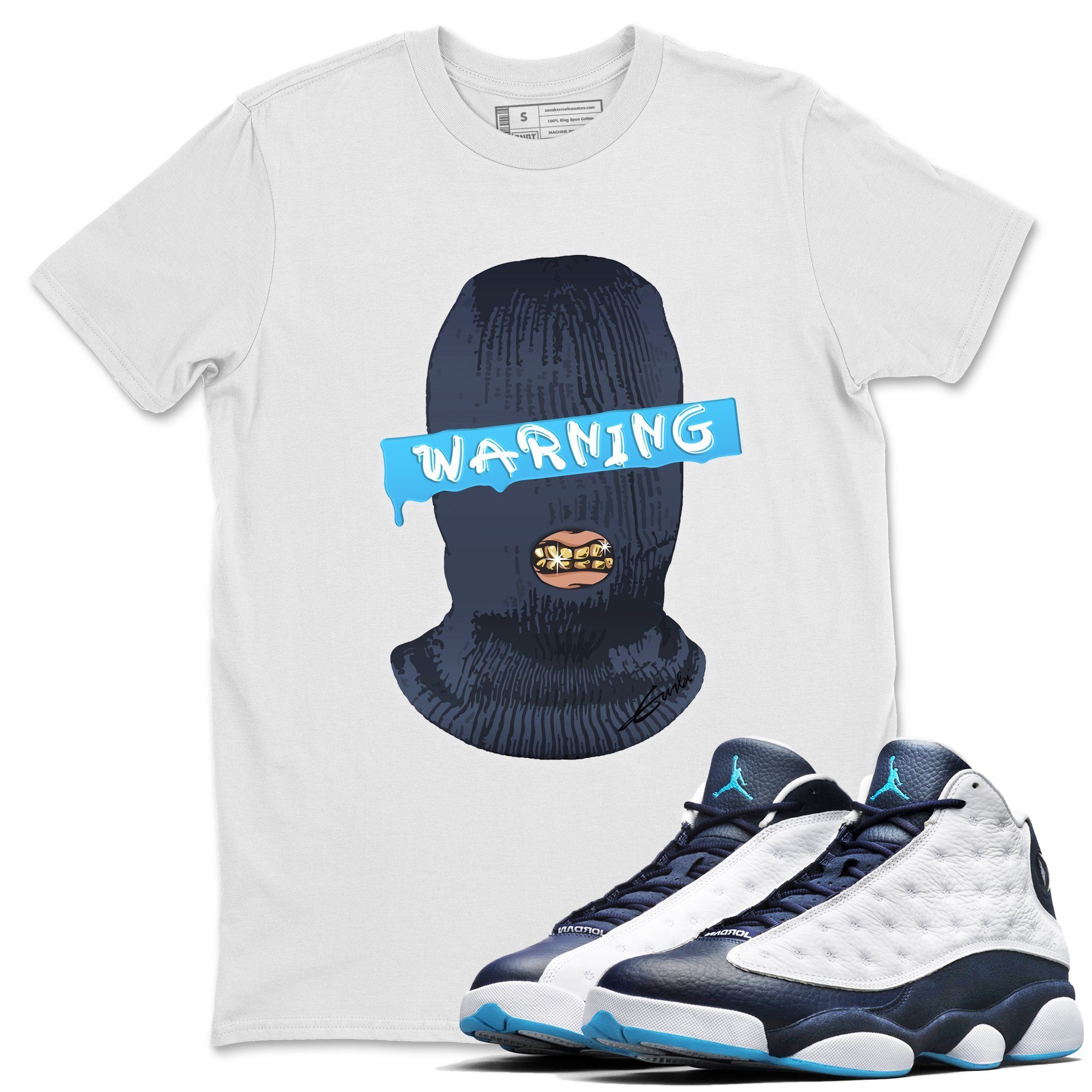 Jordan 13 Obsidian Shirt To Match Jordans Warning Sneaker Tees Jordan 13 Obsidian Drip Gear Zone Sneaker Matching Clothing Unisex Shirts