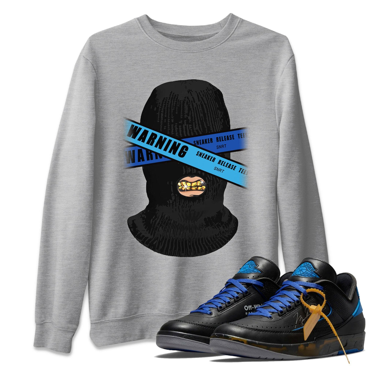 Jordan 2 OFF-WHITE Black Blue Shirt To Match Jordans Warning Sneaker Tees Jordan 2 OFF-WHITE Black Blue Drip Gear Zone Sneaker Matching Clothing Unisex Shirts
