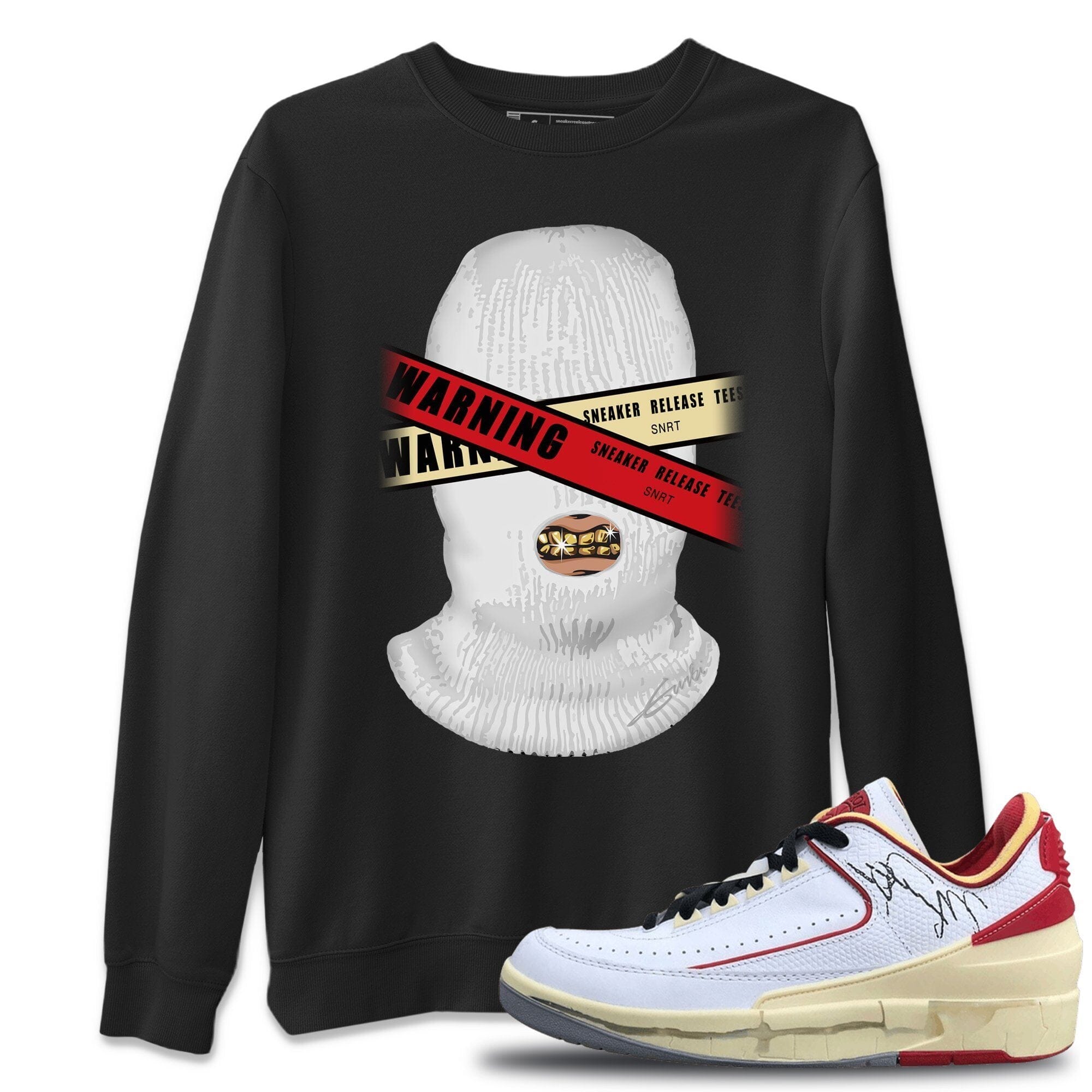 Jordan 2 OFF-WHITE Varsity Red Shirt To Match Jordans Warning Sneaker Tees Jordan 2 OFF-WHITE Varsity Red Drip Gear Zone Sneaker Matching Clothing Unisex Shirts