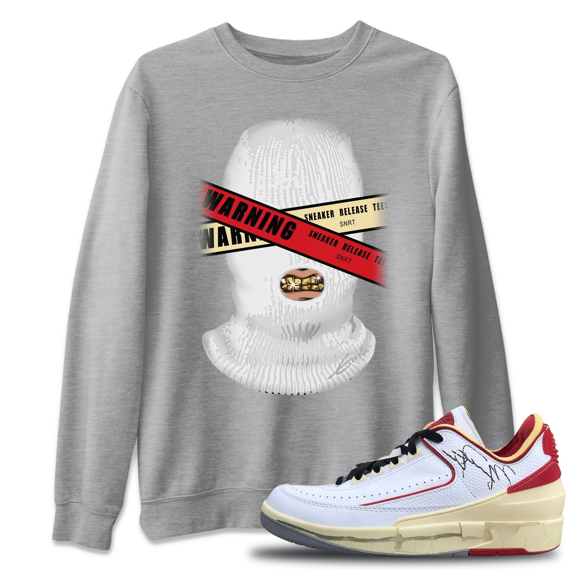 Jordan 2 OFF-WHITE Varsity Red Shirt To Match Jordans Warning Sneaker Tees Jordan 2 OFF-WHITE Varsity Red Drip Gear Zone Sneaker Matching Clothing Unisex Shirts