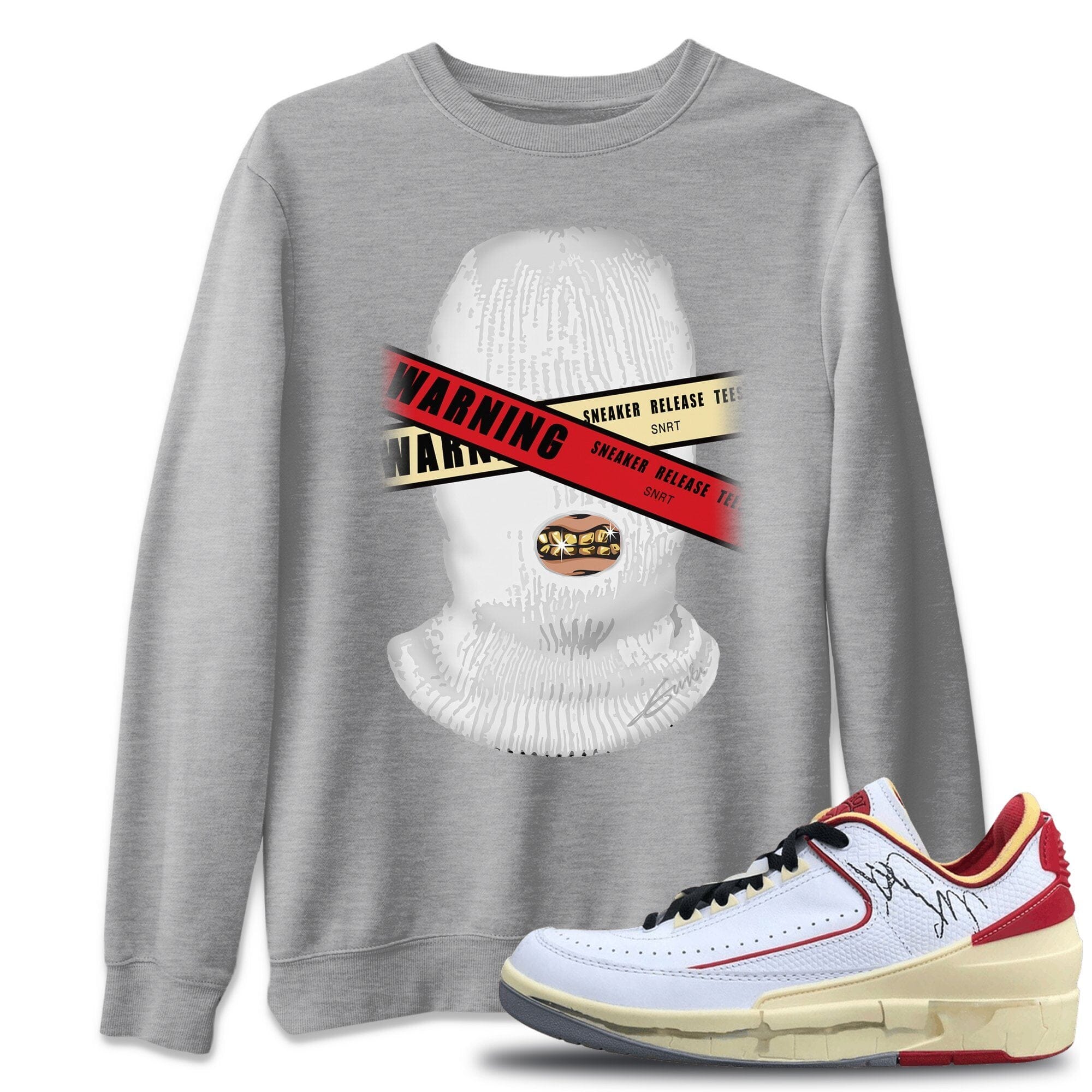 Jordan 2 OFF-WHITE Varsity Red Shirt To Match Jordans Warning Sneaker Tees Jordan 2 OFF-WHITE Varsity Red Drip Gear Zone Sneaker Matching Clothing Unisex Shirts