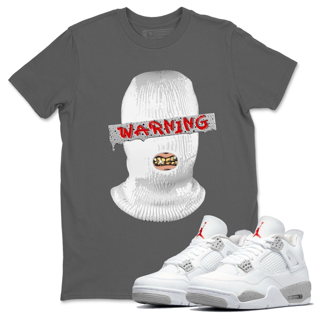 Jordan 4 Tech Grey Shirt To Match Jordans Warning Sneaker Tees Jordan 4 Tech Grey Drip Gear Zone Sneaker Matching Clothing Unisex Shirts