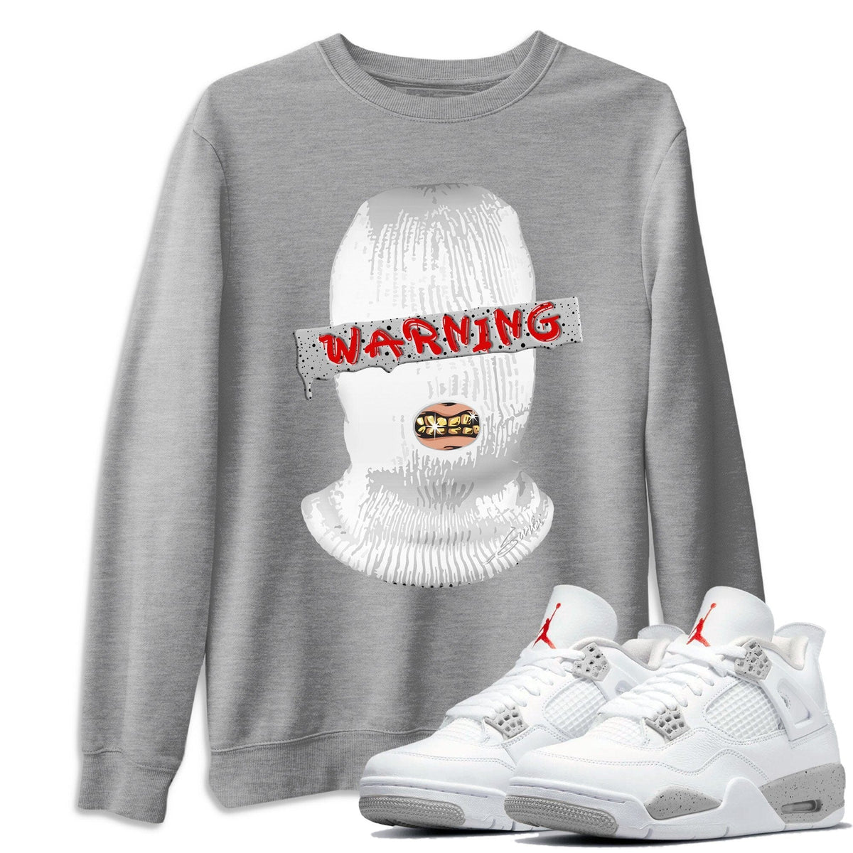Jordan 4 Tech Grey Shirt To Match Jordans Warning Sneaker Tees Jordan 4 Tech Grey Drip Gear Zone Sneaker Matching Clothing Unisex Shirts