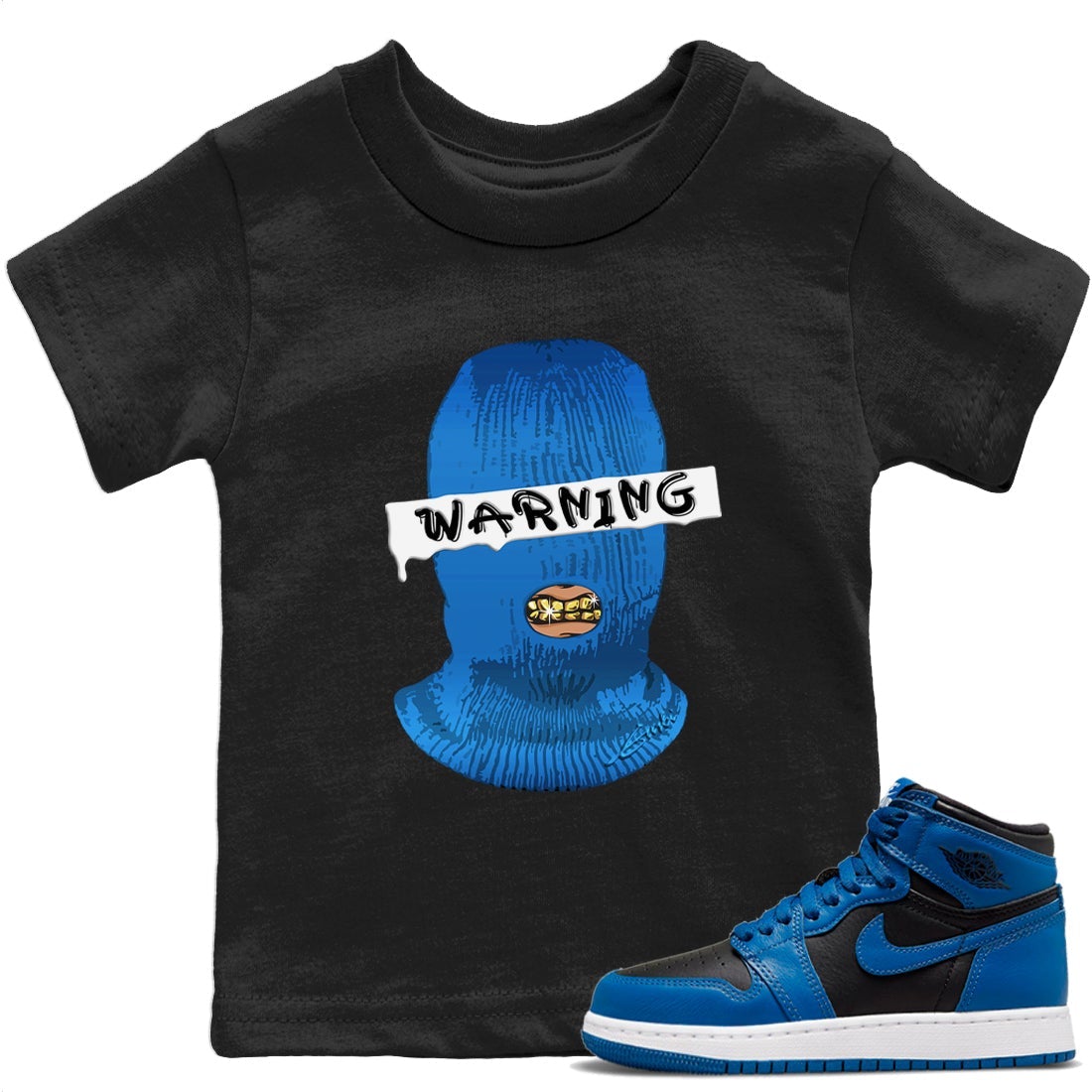 Jordan 1 Dark Marina Blue Sneaker Matching T-Shirt Warning Sneaker Tees Jordan 1 Dark Marina Blue Sneaker Release Tees Kids Shirts