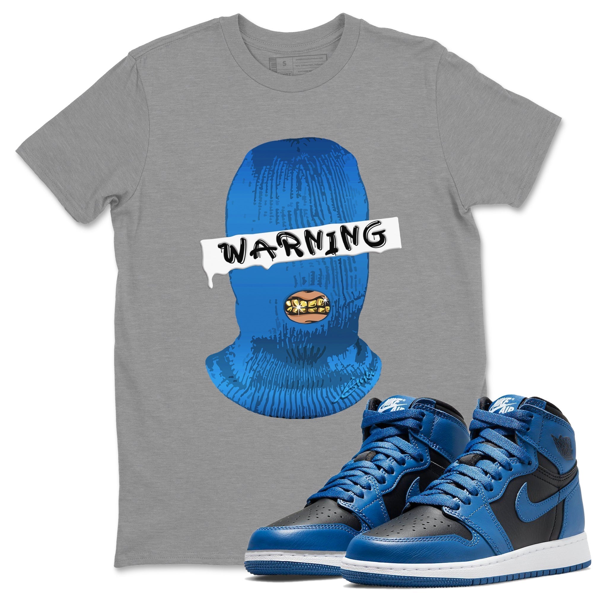 Jordan 1 Dark Marina Blue Sneaker Matching T-Shirt Warning Sneaker Tees Jordan 1 Dark Marina Blue Sneaker Release Tees Crew Neck Tees