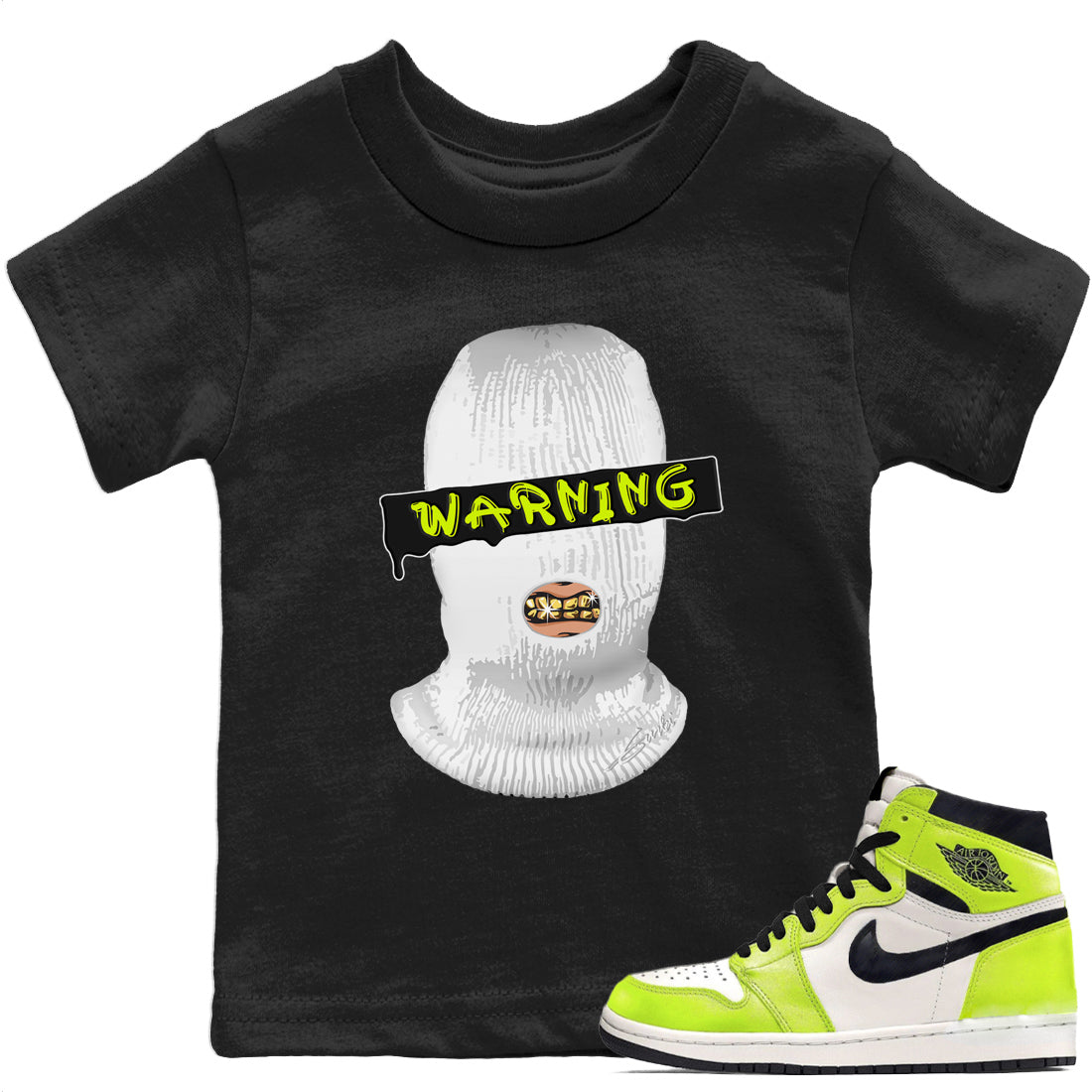 Jordan 1 Visionaire Sneaker Matching T-Shirt Warning Sneaker Tees Jordan 1 Visionaire Sneaker Release Tees Kids Shirts
