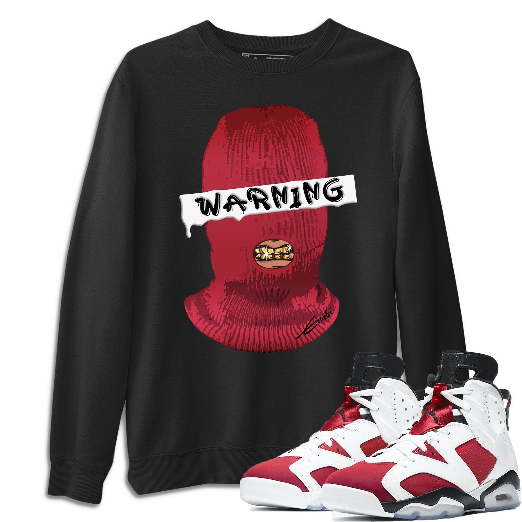Jordan 6 Carmine Shirt To Match Jordans Warning Sneaker Tees Jordan 6 Carmine Drip Gear Zone Sneaker Matching Clothing Unisex Shirts