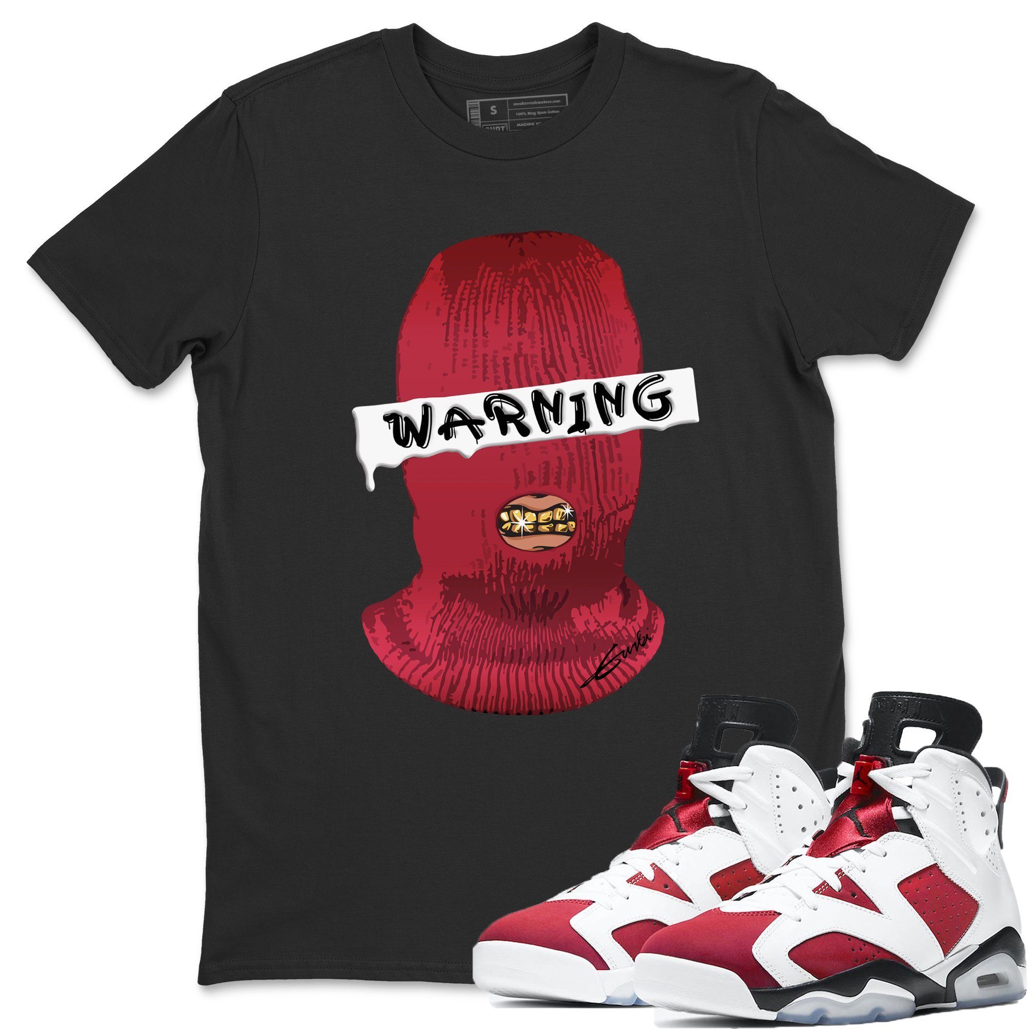 Jordan 6 Carmine Shirt To Match Jordans Warning Sneaker Tees Jordan 6 Carmine Drip Gear Zone Sneaker Matching Clothing Unisex Shirts