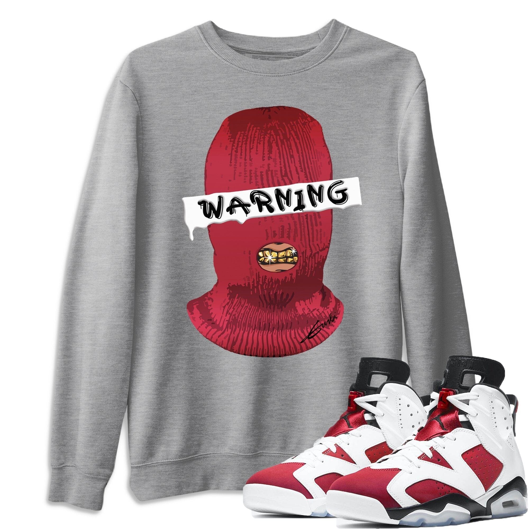 Jordan 6 Carmine Shirt To Match Jordans Warning Sneaker Tees Jordan 6 Carmine Drip Gear Zone Sneaker Matching Clothing Unisex Shirts