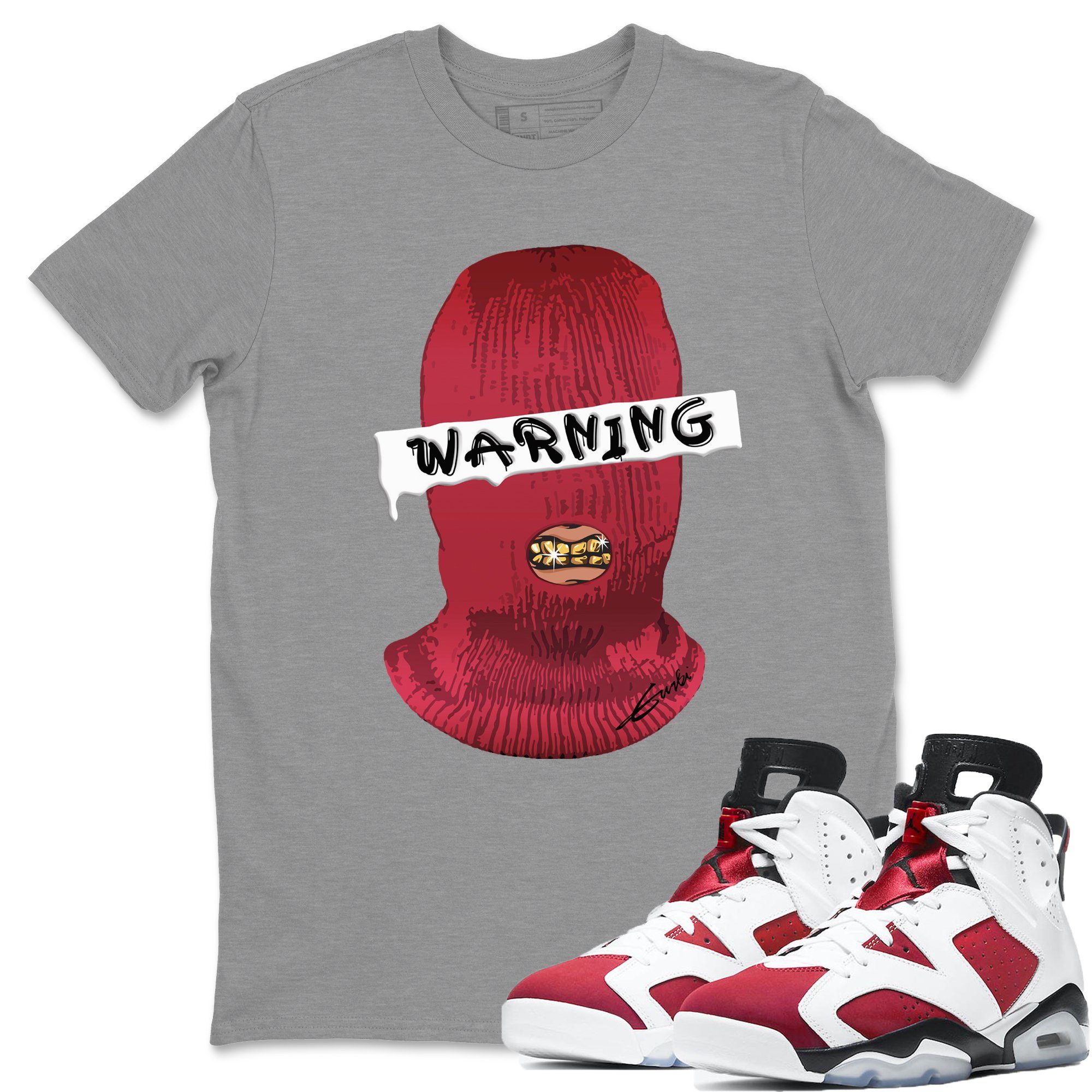 Jordan 6 Carmine Shirt To Match Jordans Warning Sneaker Tees Jordan 6 Carmine Drip Gear Zone Sneaker Matching Clothing Unisex Shirts