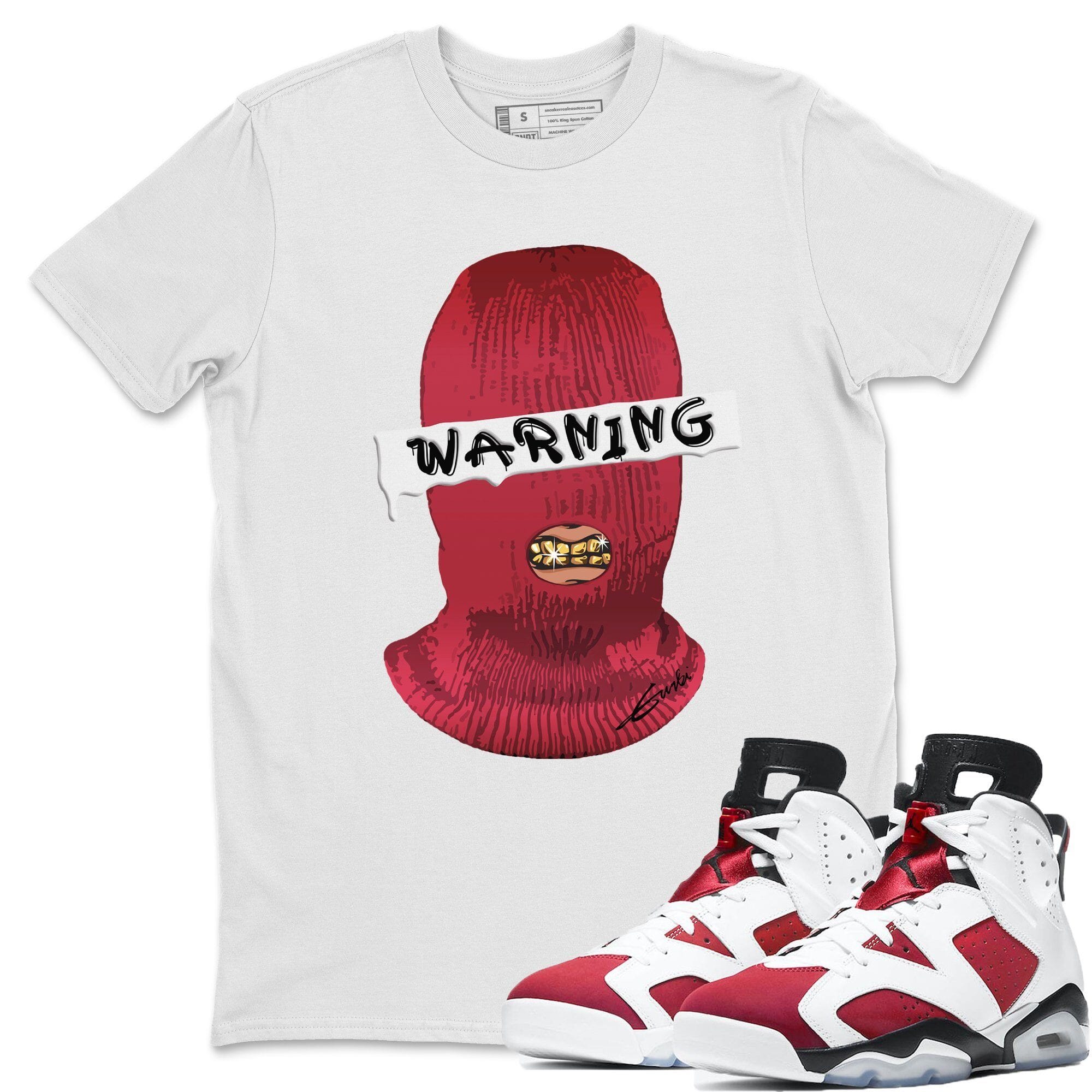Jordan 6 Carmine Shirt To Match Jordans Warning Sneaker Tees Jordan 6 Carmine Drip Gear Zone Sneaker Matching Clothing Unisex Shirts