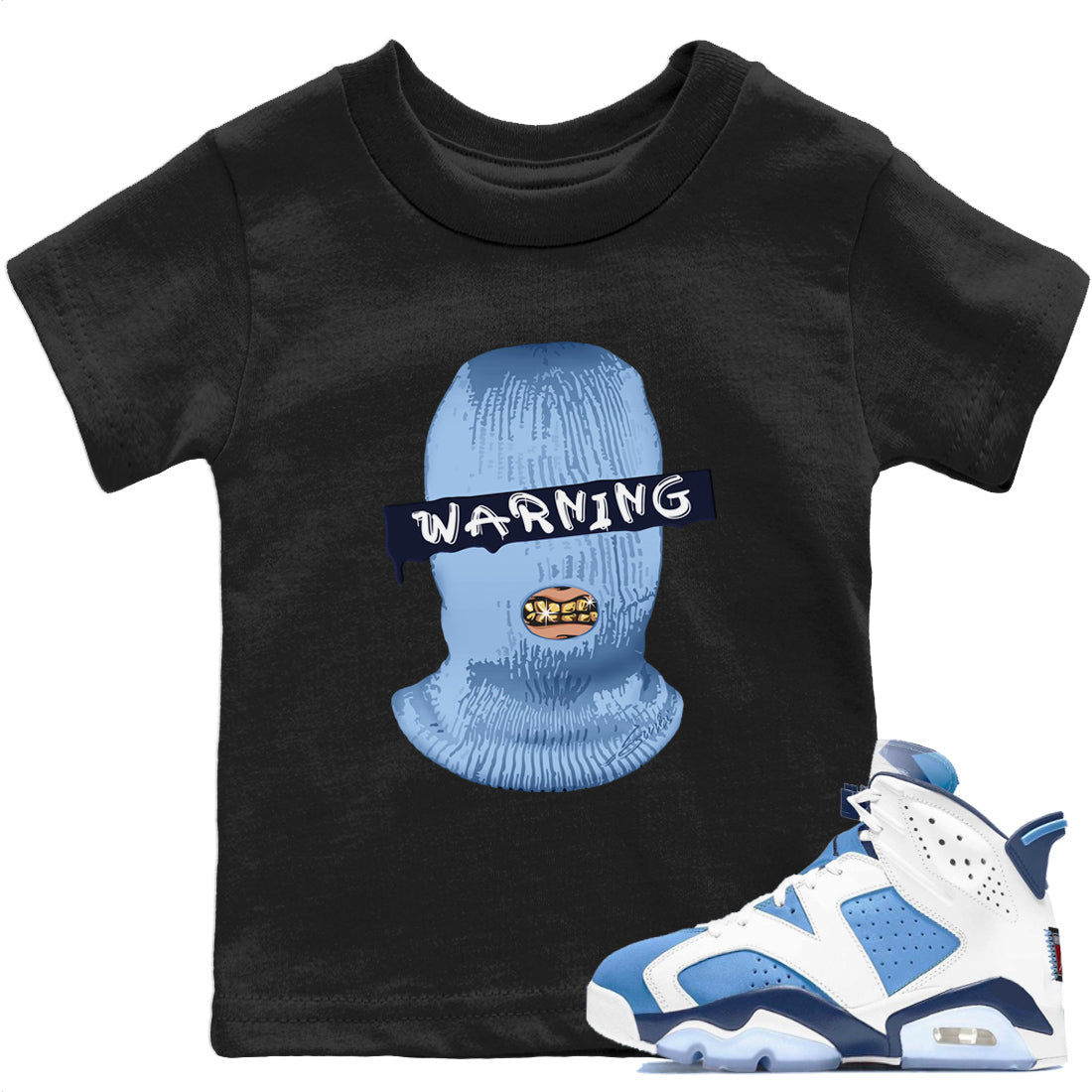 Jordan 6 UNC Shirt To Match Jordans Warning Sneaker Tees Jordan 6 UNC Drip Gear Zone Sneaker Matching Clothing Kids Shirts