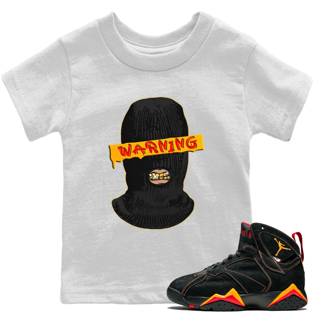 Jordan 7 Citrus Shirt To Match Jordans Warning Sneaker Tees Jordan 7 Citrus Drip Gear Zone Sneaker Matching Clothing Kids Shirts