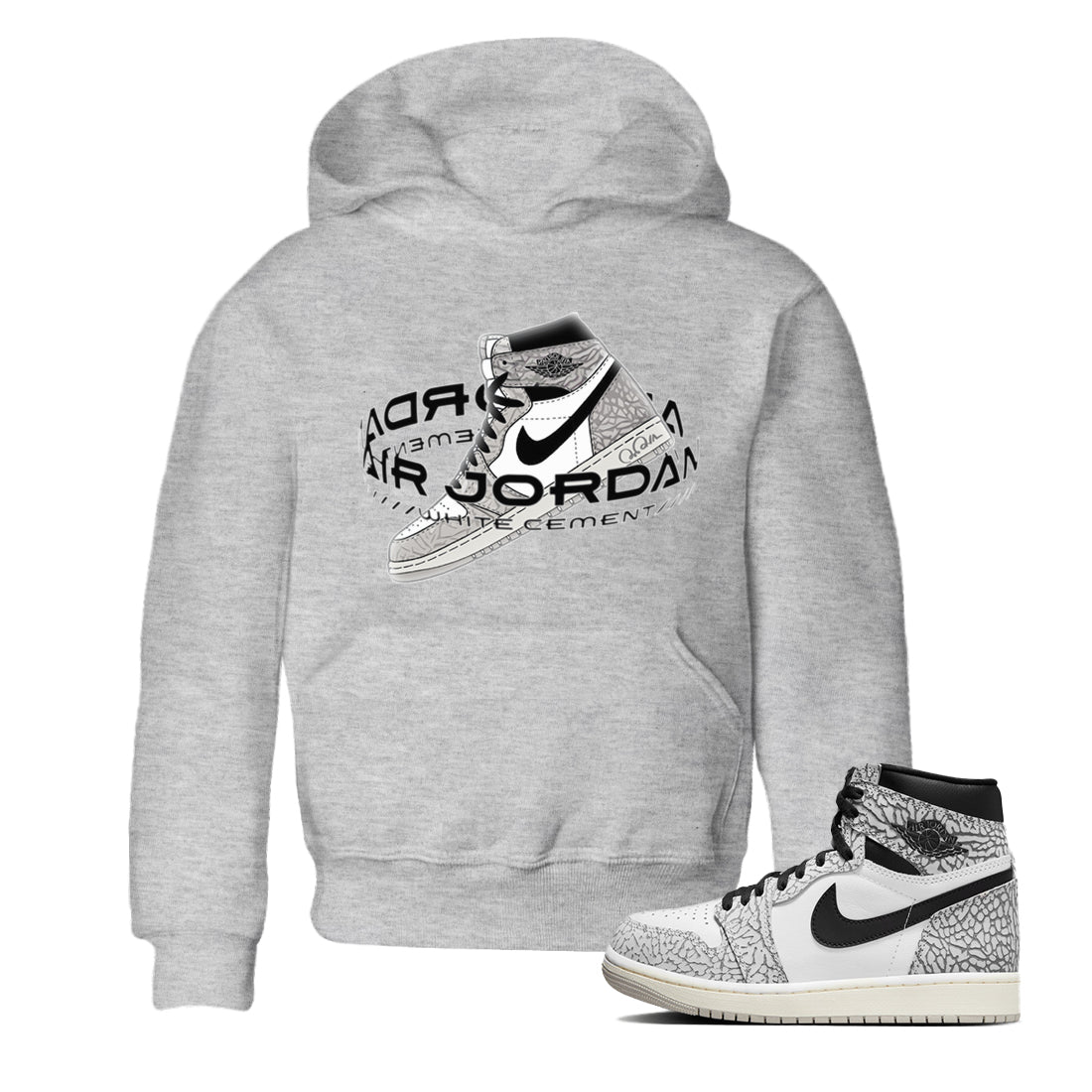 Jordan 1 High White Cement Sneaker Tees Drip Gear Zone Warping Space Sneaker Tees Jordan 1 High White Cement Shirt Kids Shirts