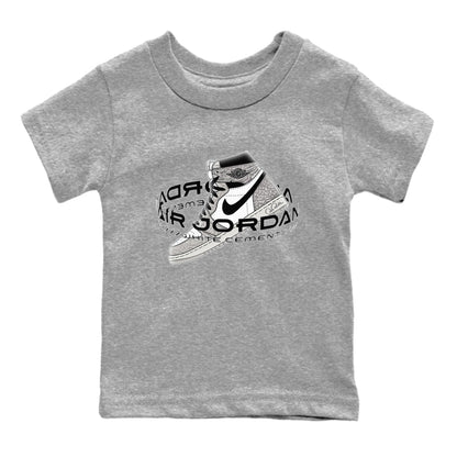 Jordan 1 High White Cement Sneaker Tees Drip Gear Zone Warping Space Sneaker Tees Jordan 1 High White Cement Shirt Kids Shirts