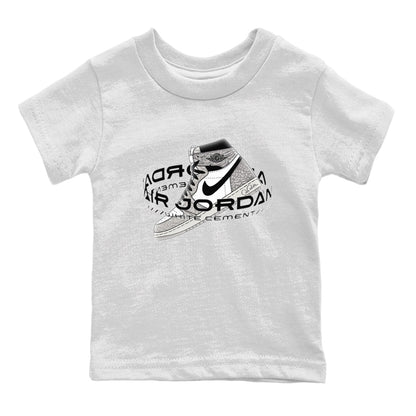 Jordan 1 High White Cement Sneaker Tees Drip Gear Zone Warping Space Sneaker Tees Jordan 1 High White Cement Shirt Kids Shirts