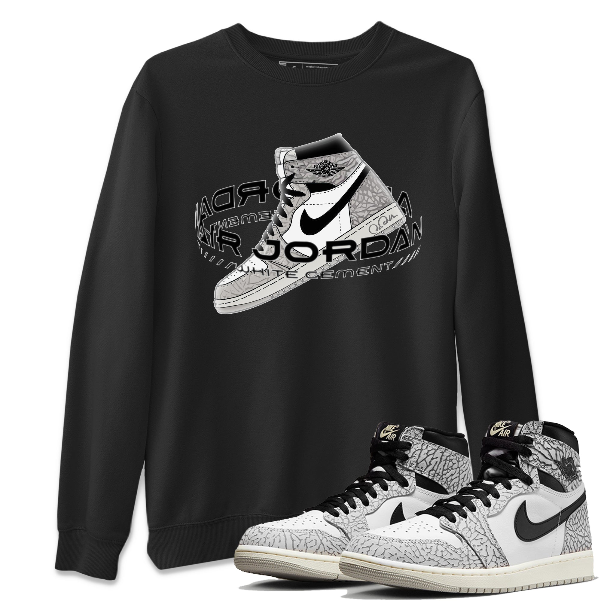 Jordan 1 High White Cement Sneaker Tees Drip Gear Zone Warping Space Sneaker Tees Jordan 1 High White Cement Shirt Unisex Shirts