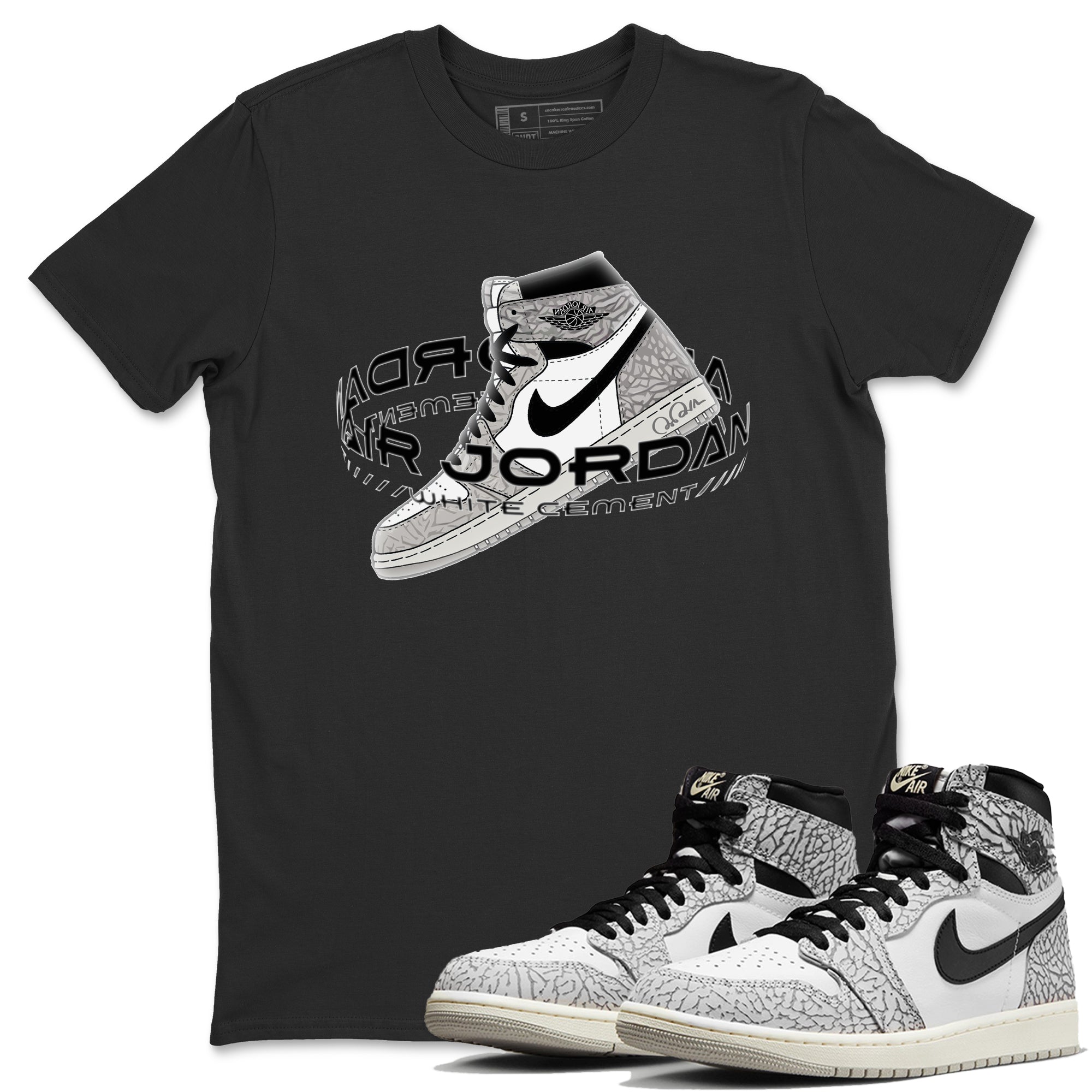 Jordan 1 High White Cement Sneaker Tees Drip Gear Zone Warping Space Sneaker Tees Jordan 1 High White Cement Shirt Unisex Shirts