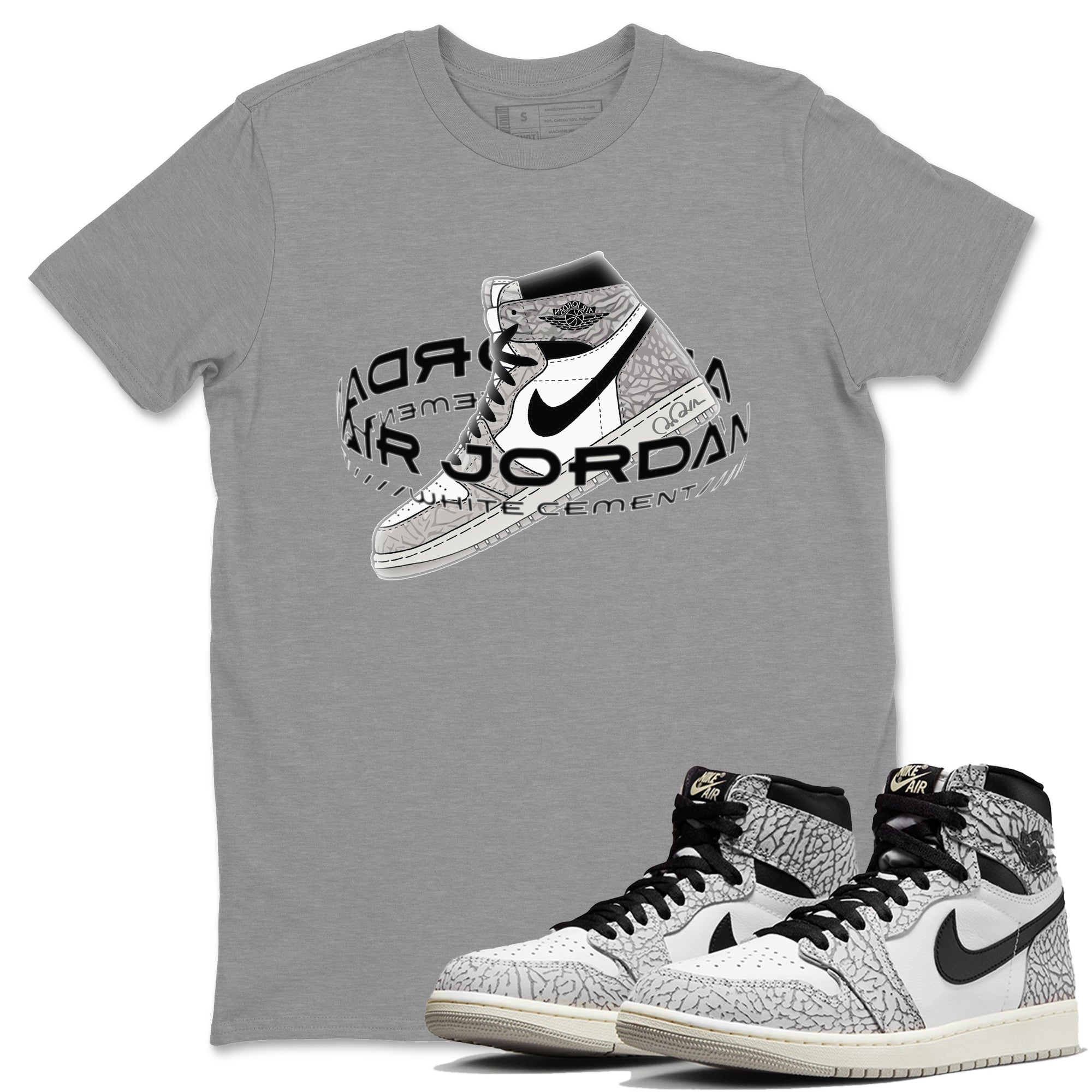 Jordan 1 High White Cement Sneaker Tees Drip Gear Zone Warping Space Sneaker Tees Jordan 1 High White Cement Shirt Unisex Shirts