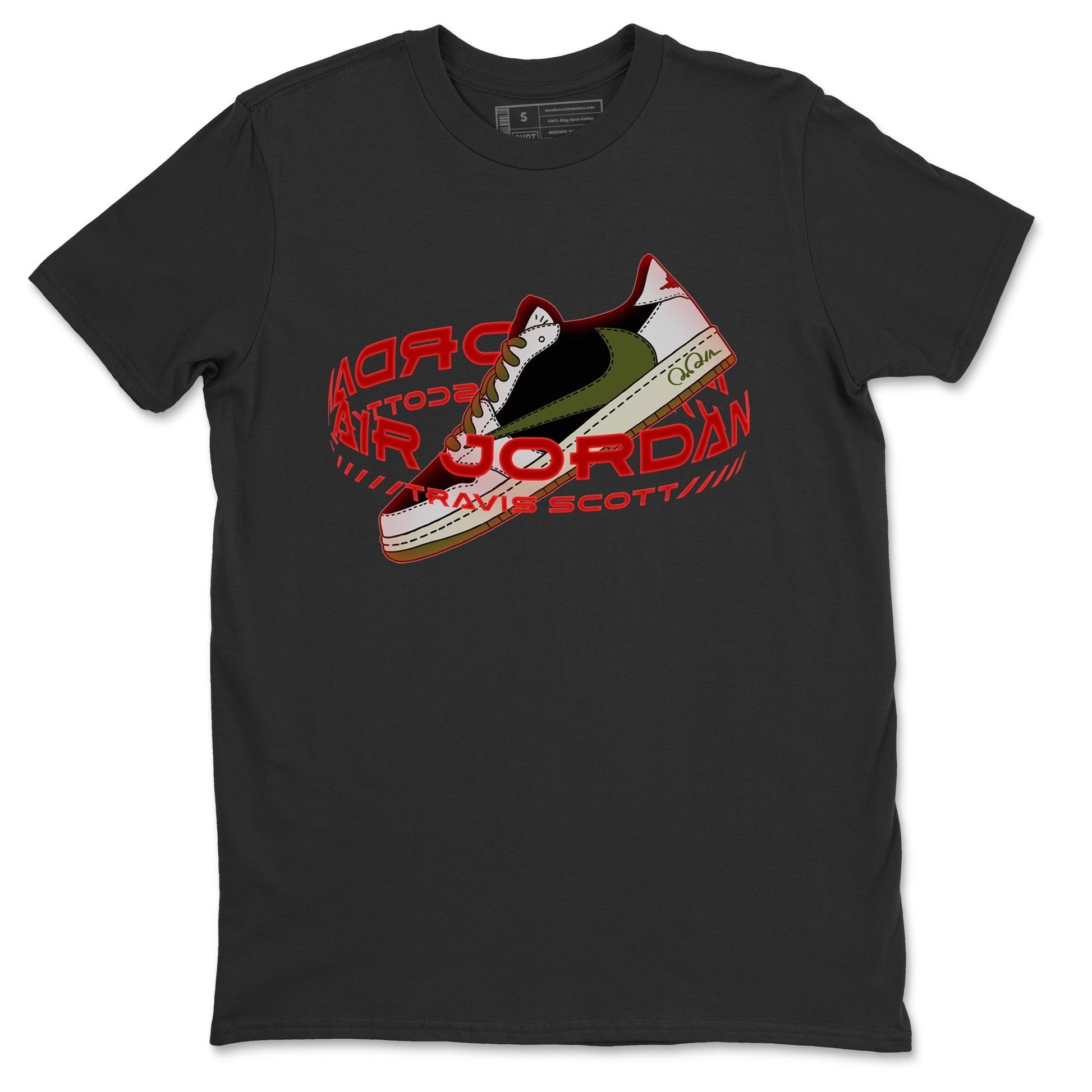 Jordan 1 Travis Scott Olive Sneaker Tees Drip Gear Zone Warping Space Sneaker Tees Jordan 1 Travis Scott Olive Shirt Unisex Shirts