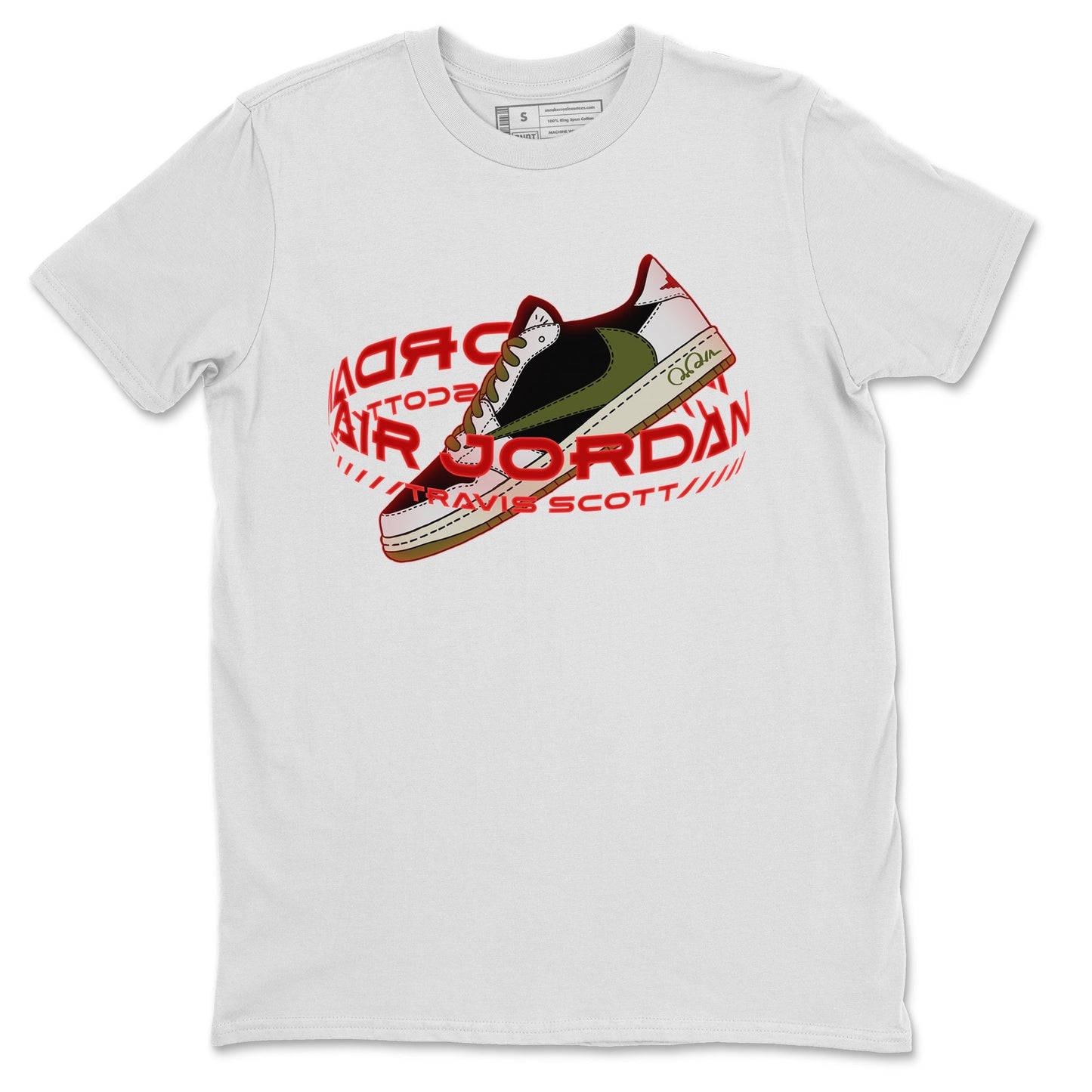 Jordan 1 Travis Scott Olive Sneaker Tees Drip Gear Zone Warping Space Sneaker Tees Jordan 1 Travis Scott Olive Shirt Unisex Shirts