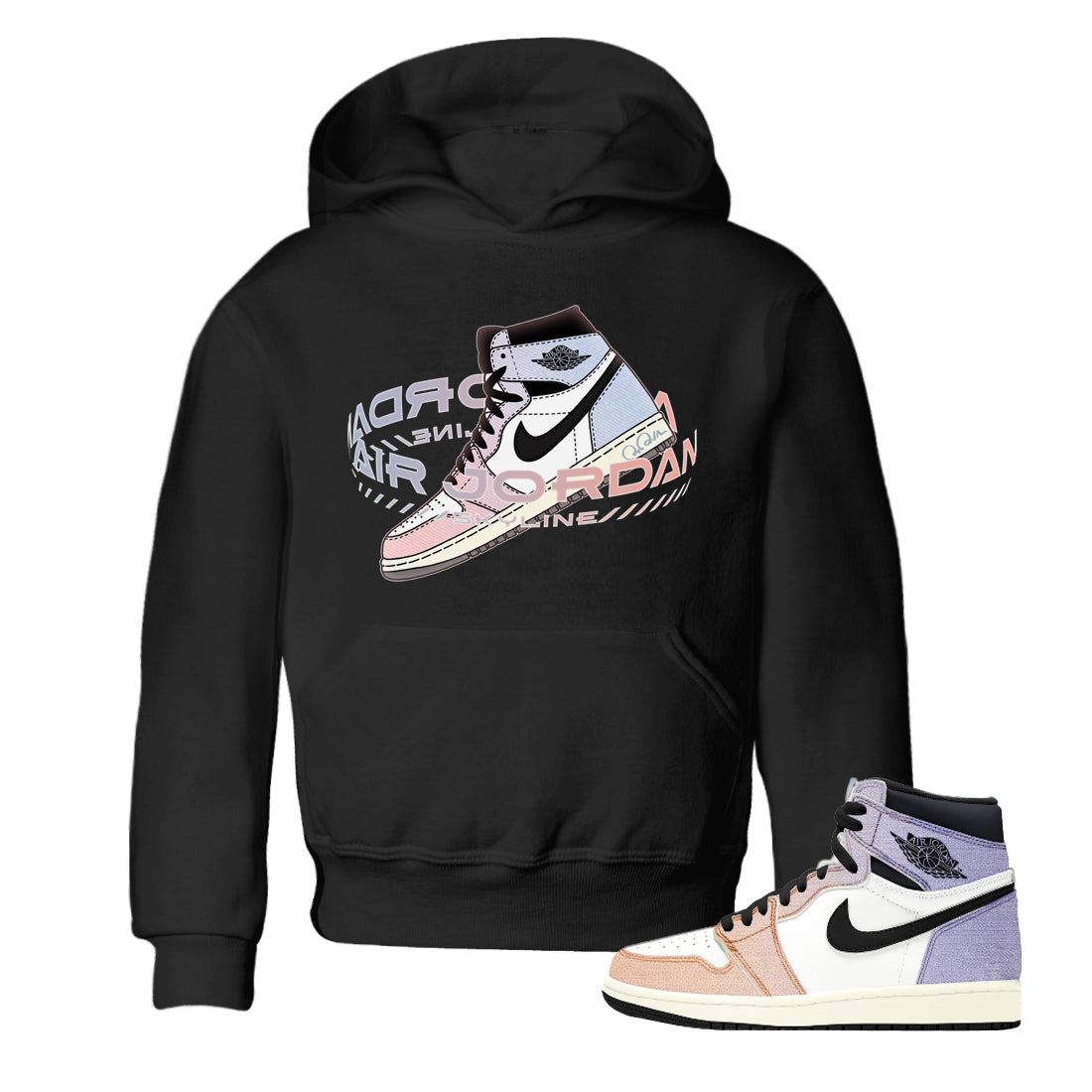 Air Jordan 1 Skyline Warping Space Baby and Kids Sneaker Tees Air Jordan 1 Skyline Kids Sneaker Tees Washing and Care Tip