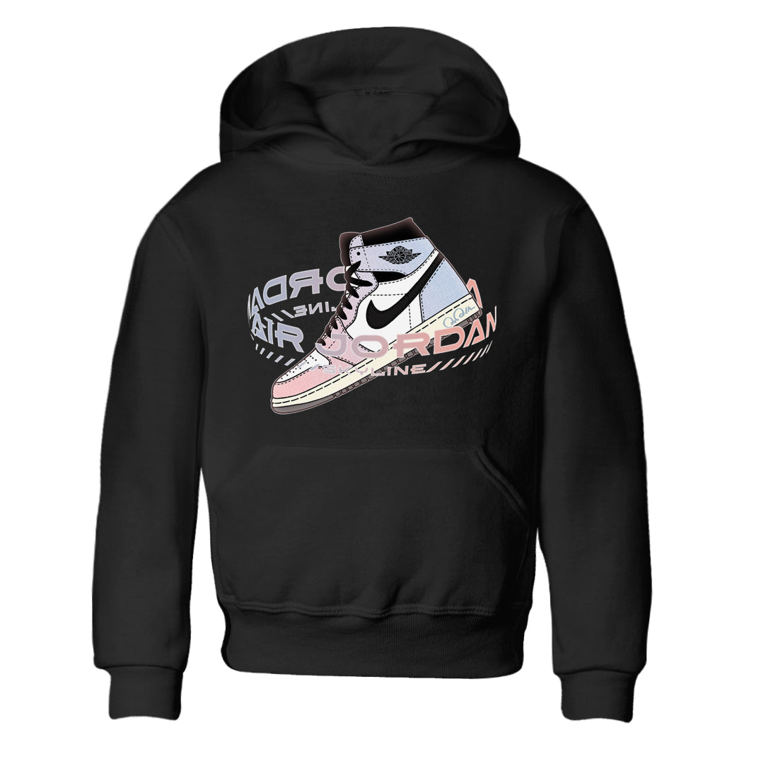 Air Jordan 1 Skyline Sneaker Tees Drip Gear Zone Warping Space Sneaker Tees AJ1 Skyline Shirt Kids Shirts Black 2