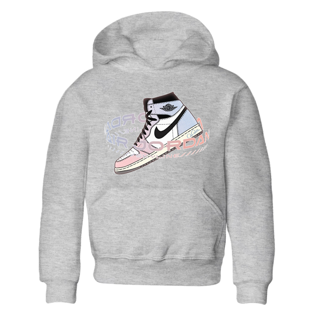 Air Jordan 1 Skyline Sneaker Tees Drip Gear Zone Warping Space Sneaker Tees AJ1 Skyline Shirt Kids Shirts Heather Grey 2