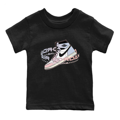 Air Jordan 1 Skyline Sneaker Tees Drip Gear Zone Warping Space Sneaker Tees AJ1 Skyline Shirt Kids Shirts Black 2
