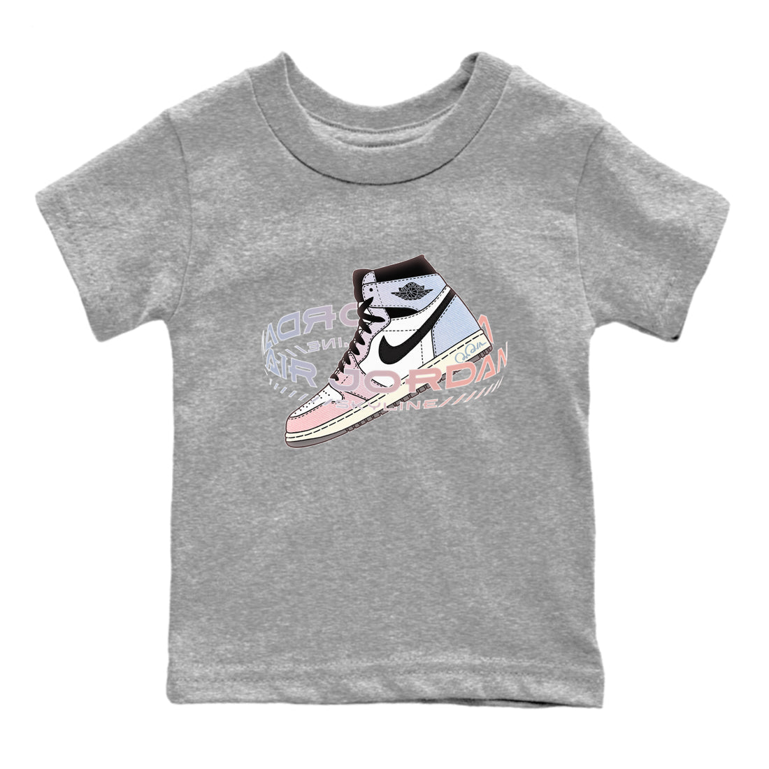 Air Jordan 1 Skyline Sneaker Tees Drip Gear Zone Warping Space Sneaker Tees AJ1 Skyline Shirt Kids Shirts Heather Grey 2